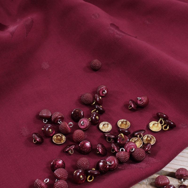 Églantine & Zoé - Streli Bordeaux Viscose Jacquard Fabric