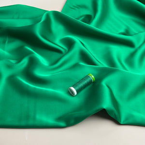 Grass Green Solid Viscose Sateen Fabric