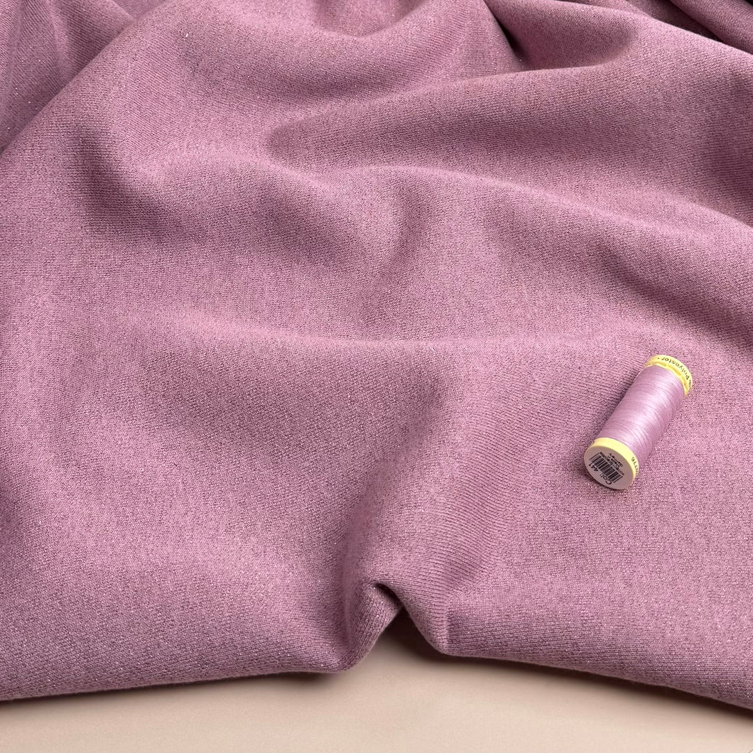 Sparkle Rose Cotton Sweat-Shirting with Lurex