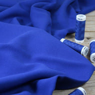 REMNANT 0.9 Metre - Églantine & Zoé - Royal Blue Viscose Crepe Fabric