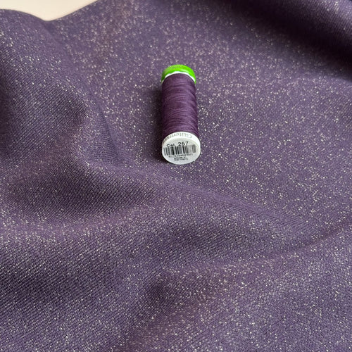 Sparkle Purple Cotton Sweat-Shirting with Lurex