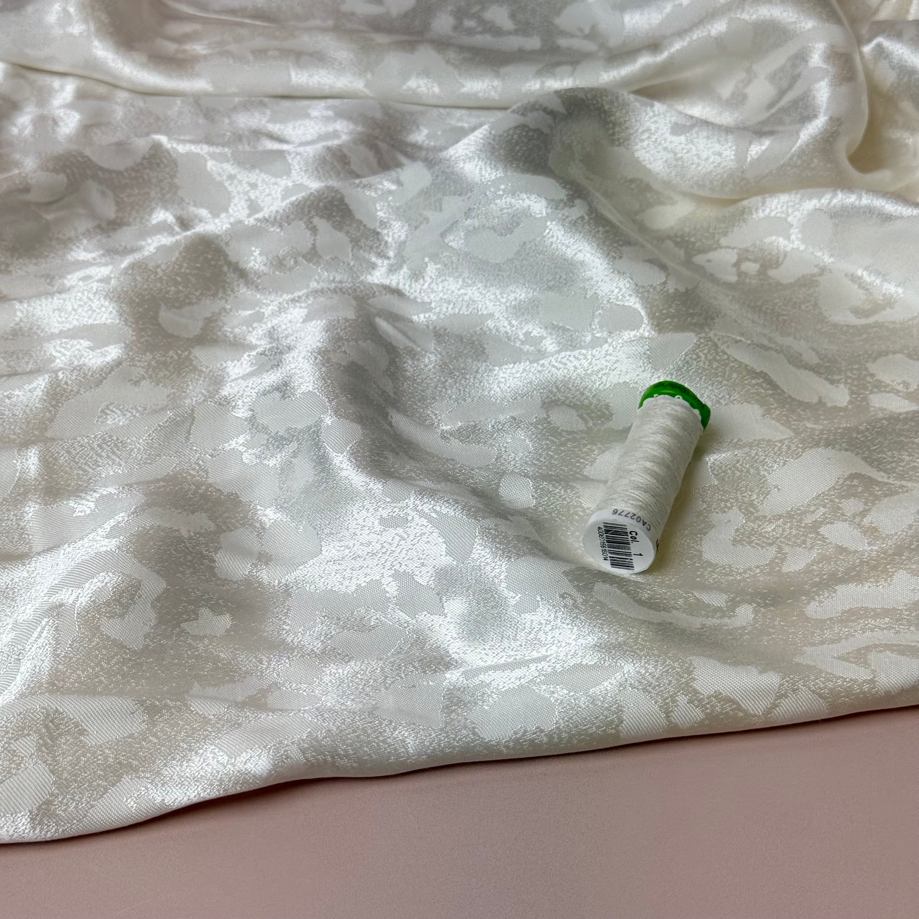 Abstract Animal Cupro Blend Jacquard in Ivory