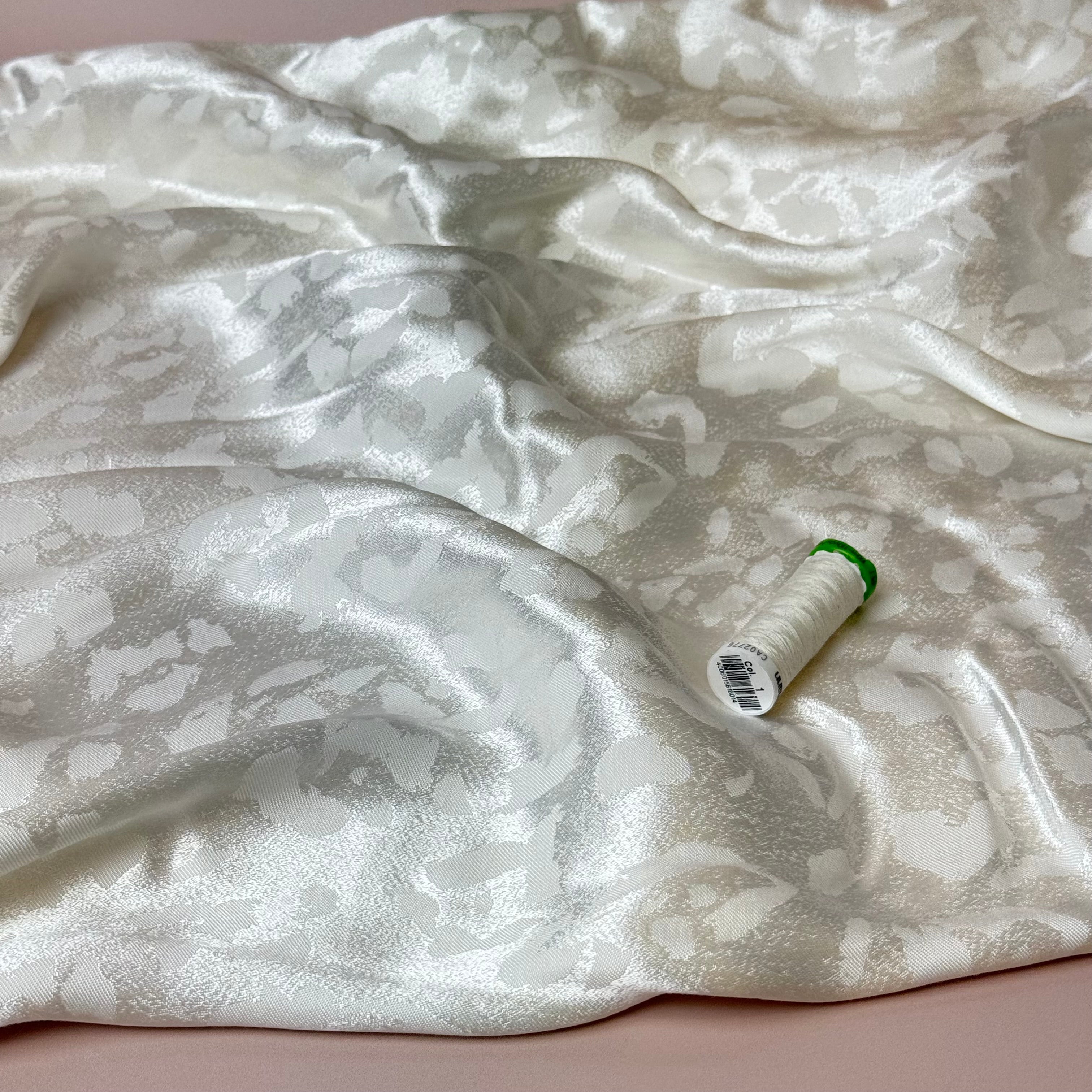 Abstract Animal Cupro Blend Jacquard in Ivory