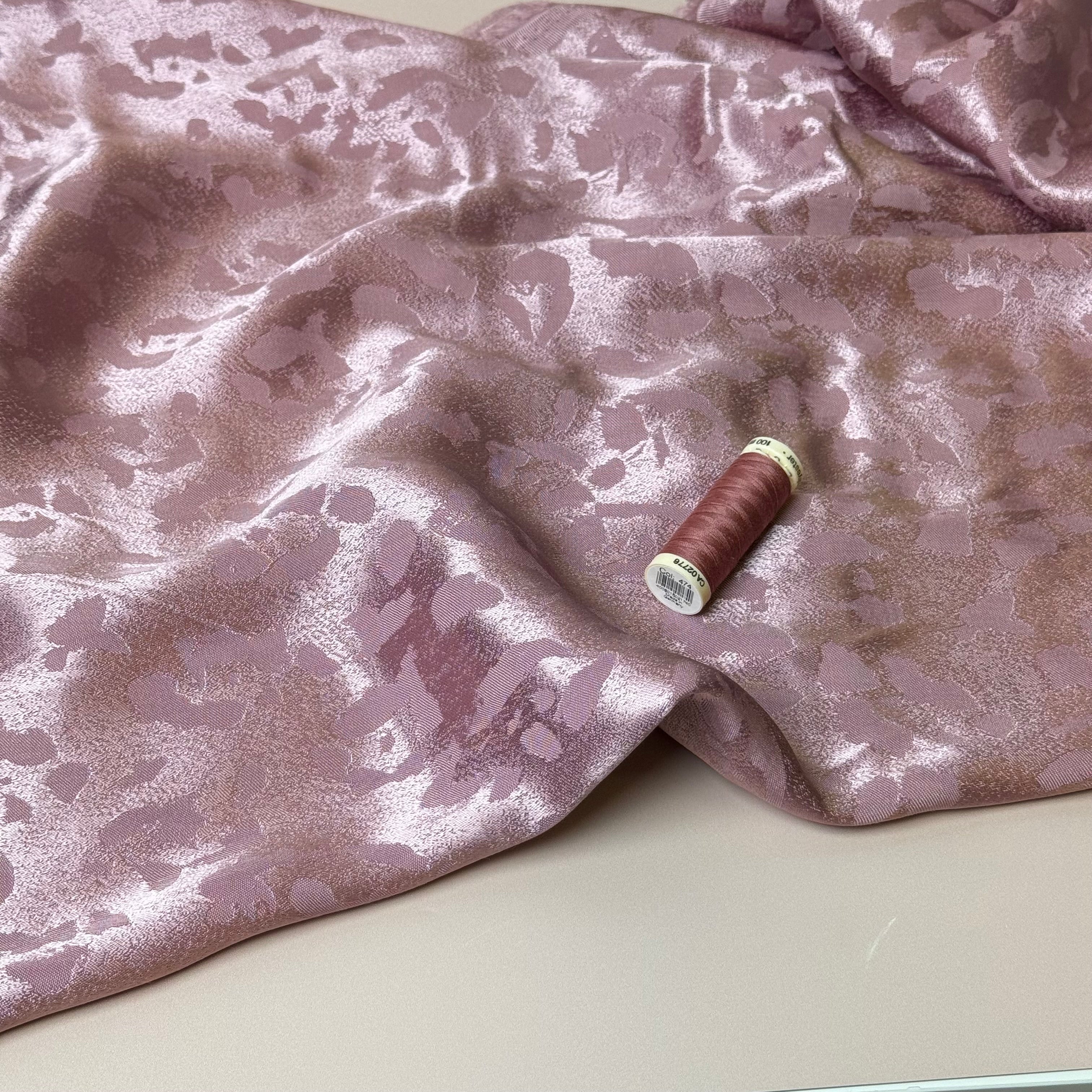 Abstract Animal Cupro Blend Jacquard in Rose