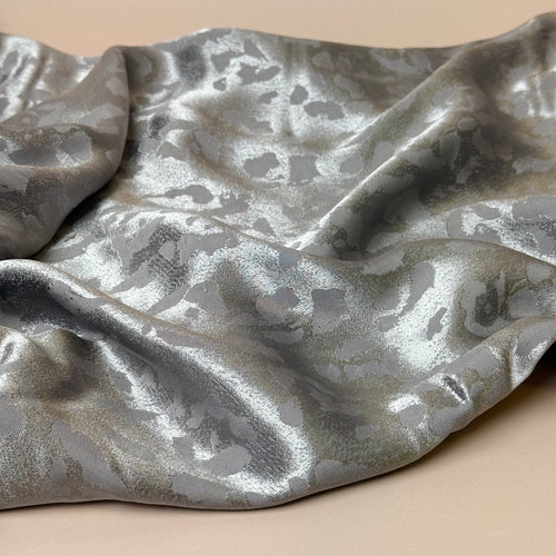 Abstract Animal Cupro Blend Jacquard in Silvery Mauve