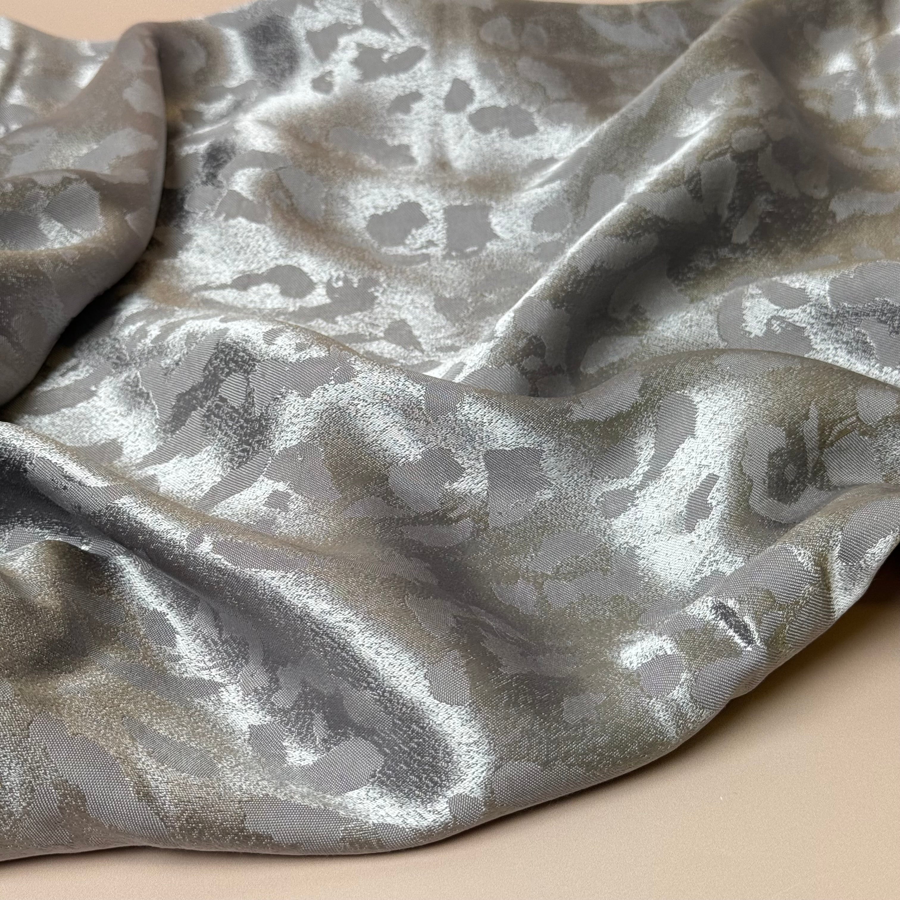 Abstract Animal Cupro Blend Jacquard in Silvery Mauve