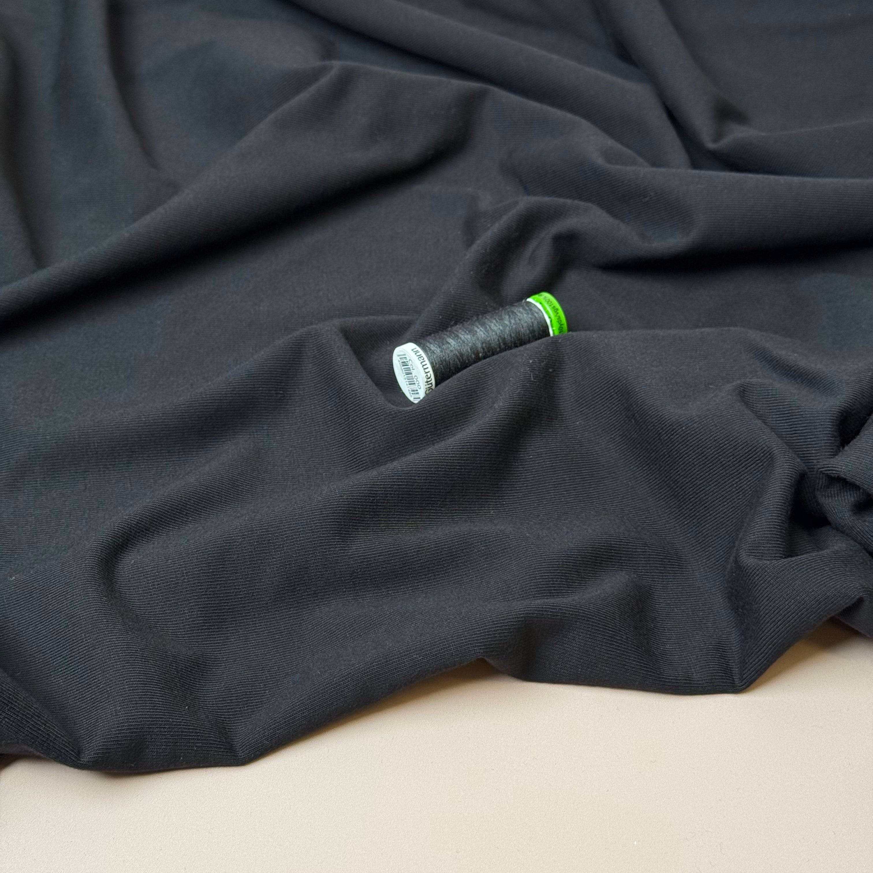 Pure Organic Cotton Jersey in Black