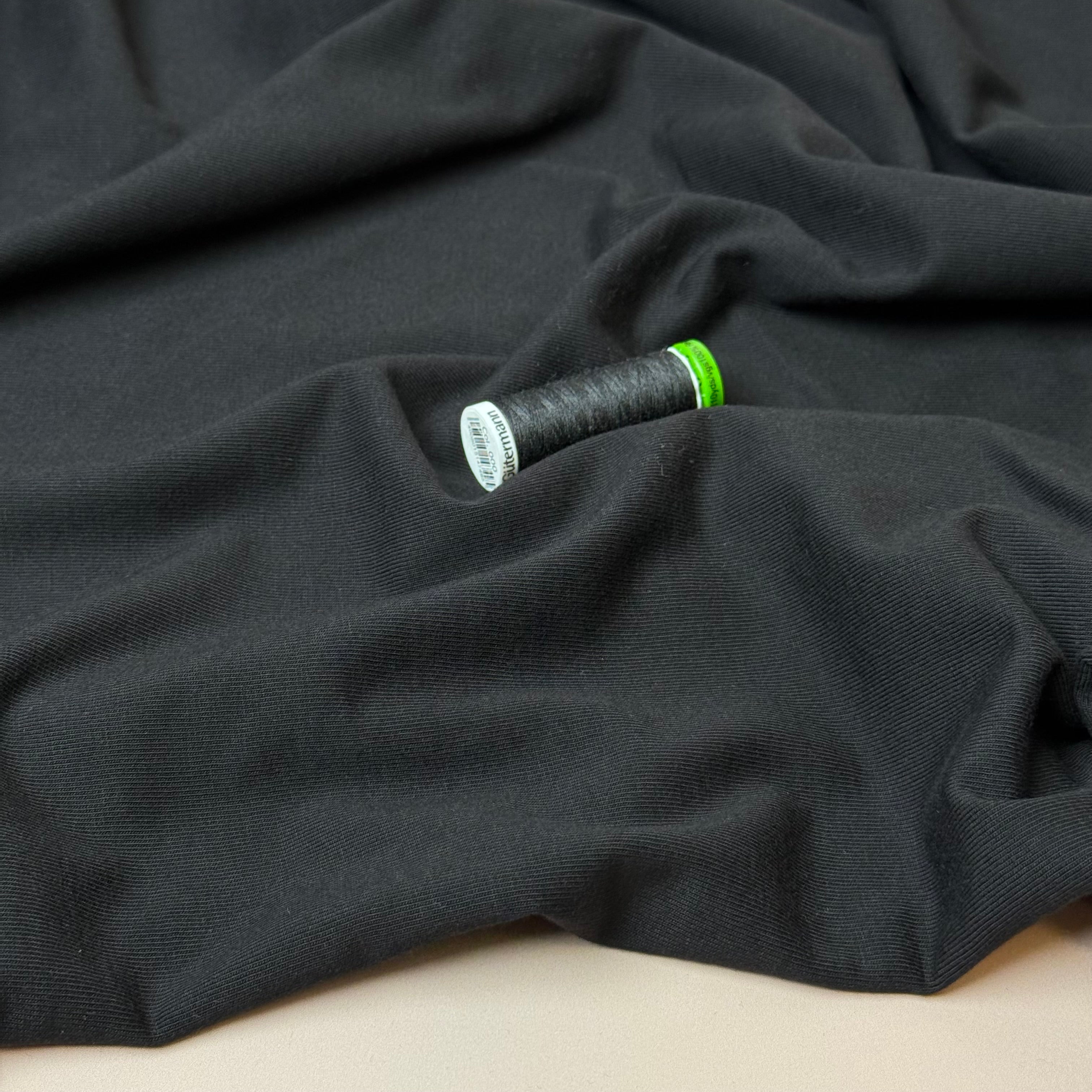 Pure Organic Cotton Jersey in Black