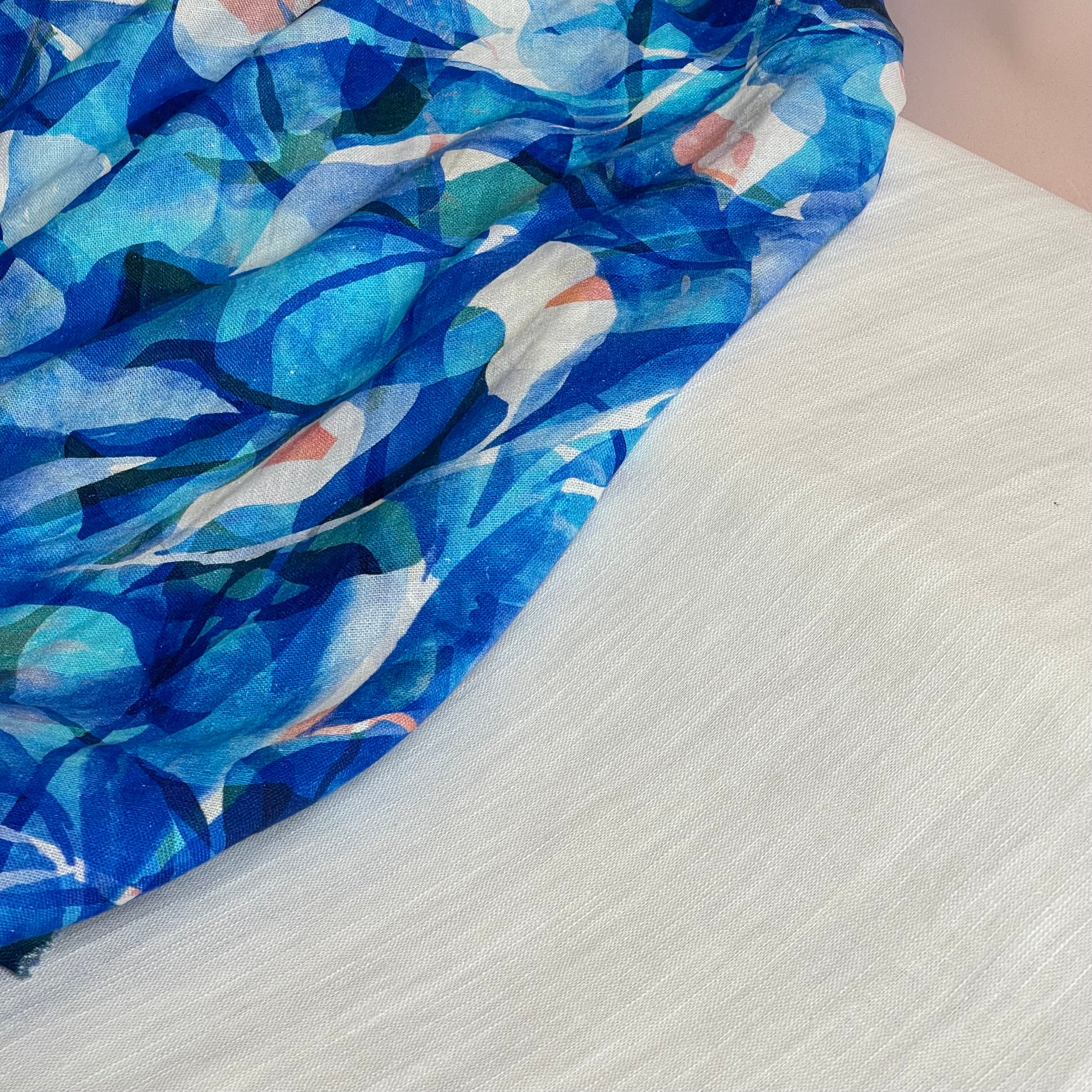 Make An Outfit Colour Bundle and Sewing Kit - Ashton Top and Suzette Skirt in Painted Foliage & Off-White  Flow Linen