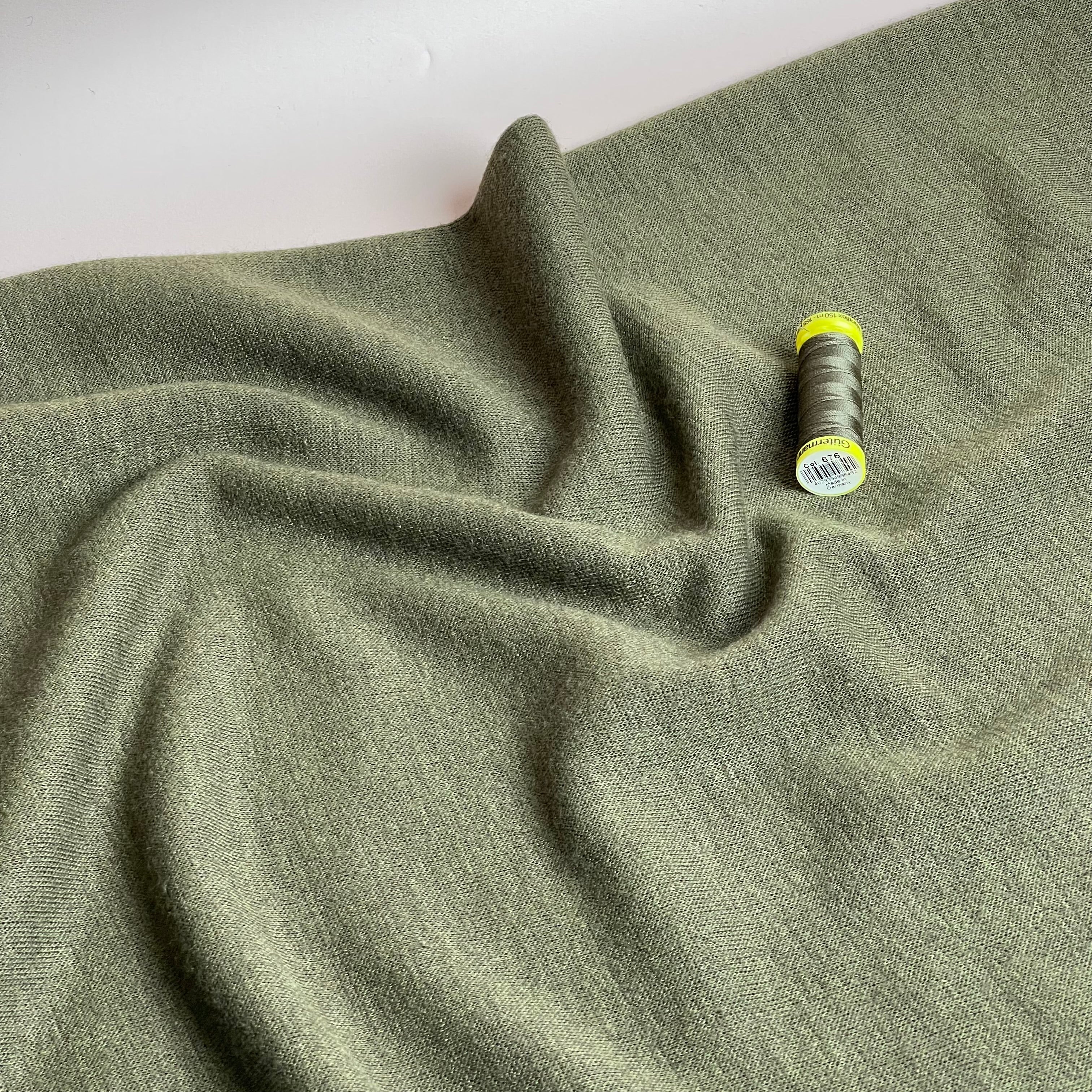 Merino Touch Viscose Blend Sweater Knit in Army