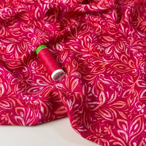 Henna Art Red Viscose Fabric