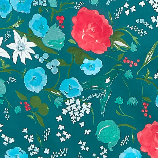 Nani IRO - Rakuen Teal Silk Cotton Fabric