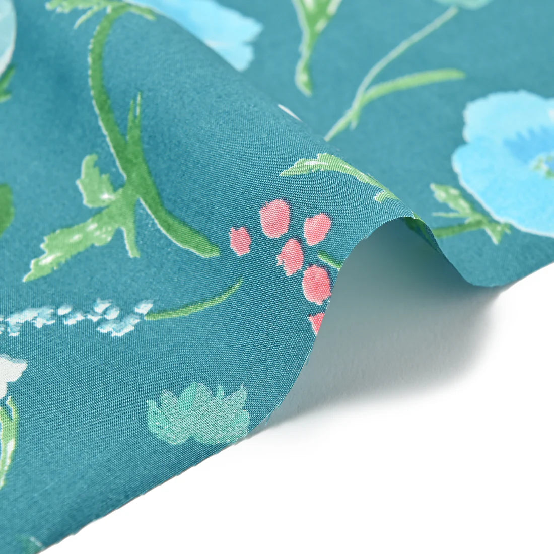 Nani IRO - Rakuen Teal Silk Cotton Fabric