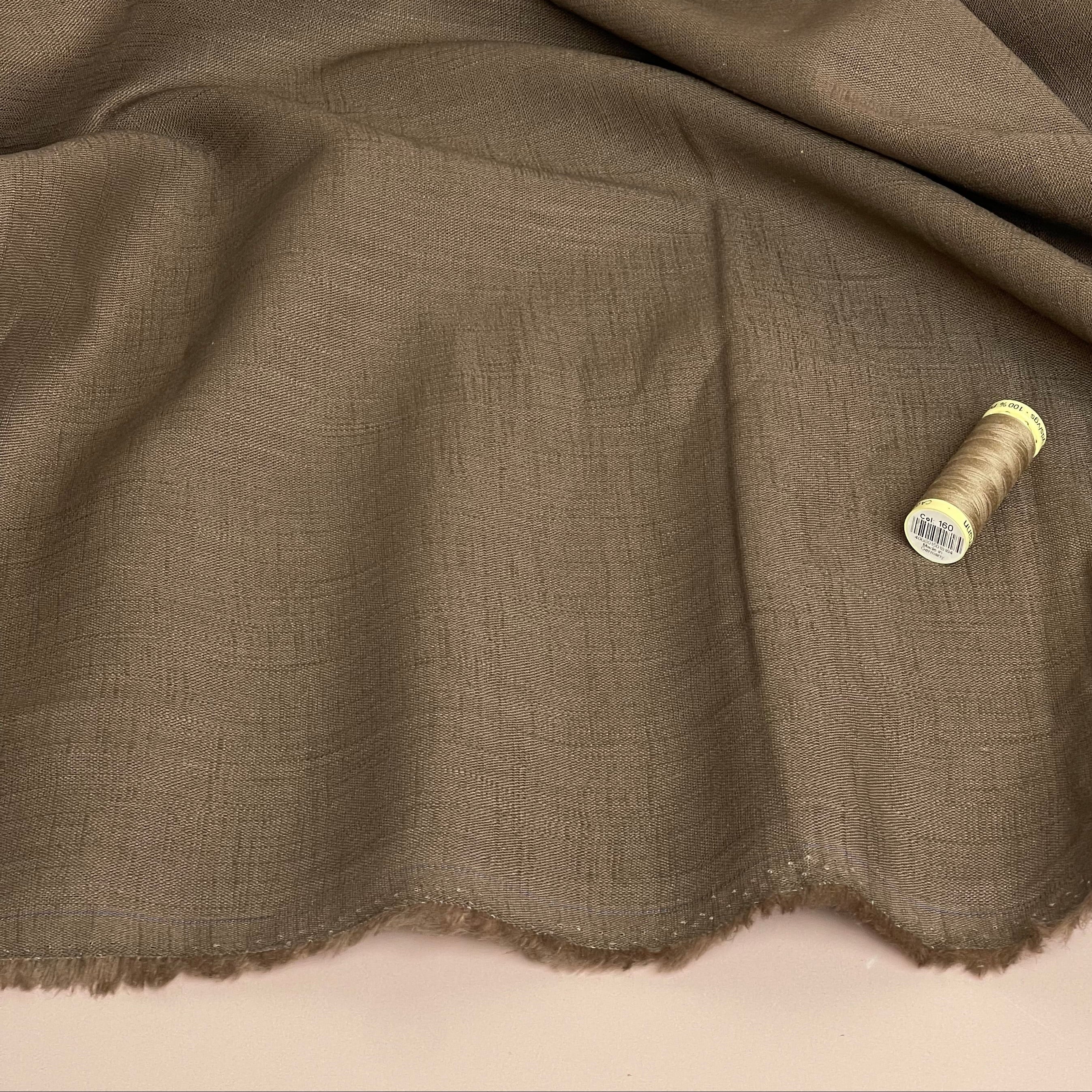 Breeze Walnut - Enzyme Washed Linen Cotton Fabric