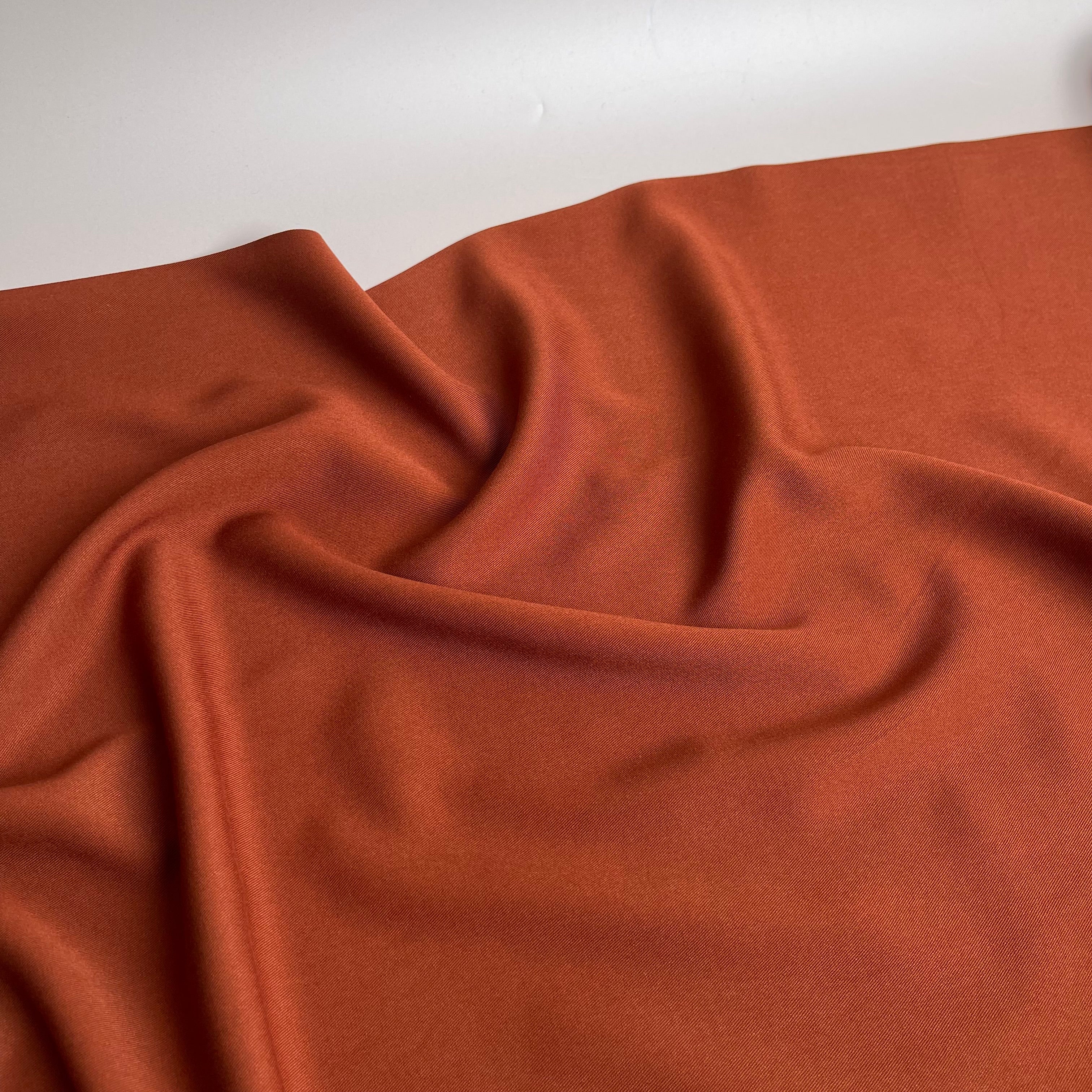 Grandeur Burnt Sienna Viscose Twill Dress Fabric