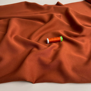 Grandeur Burnt Sienna Viscose Twill Dress Fabric