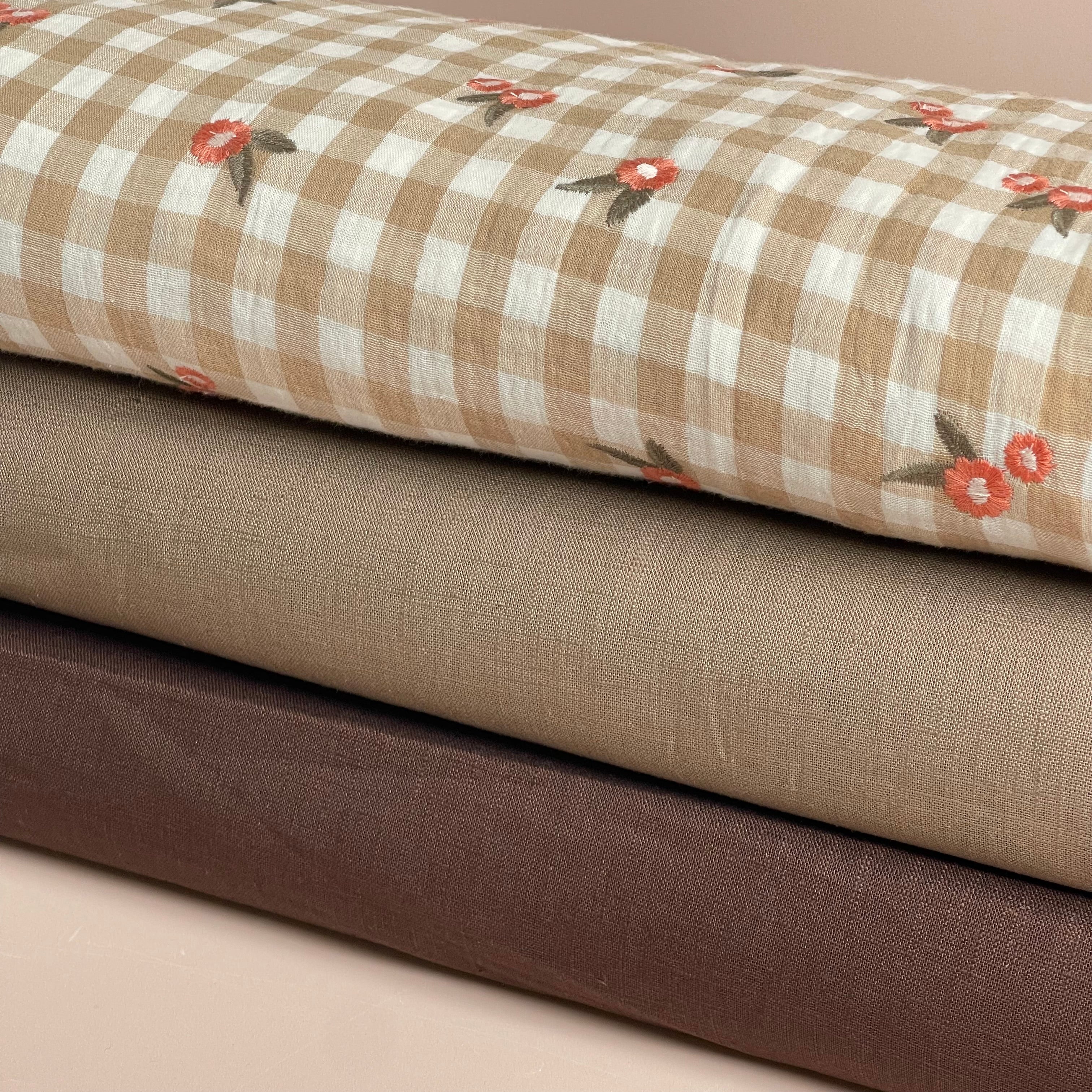 Breeze Walnut - Enzyme Washed Linen Cotton Fabric