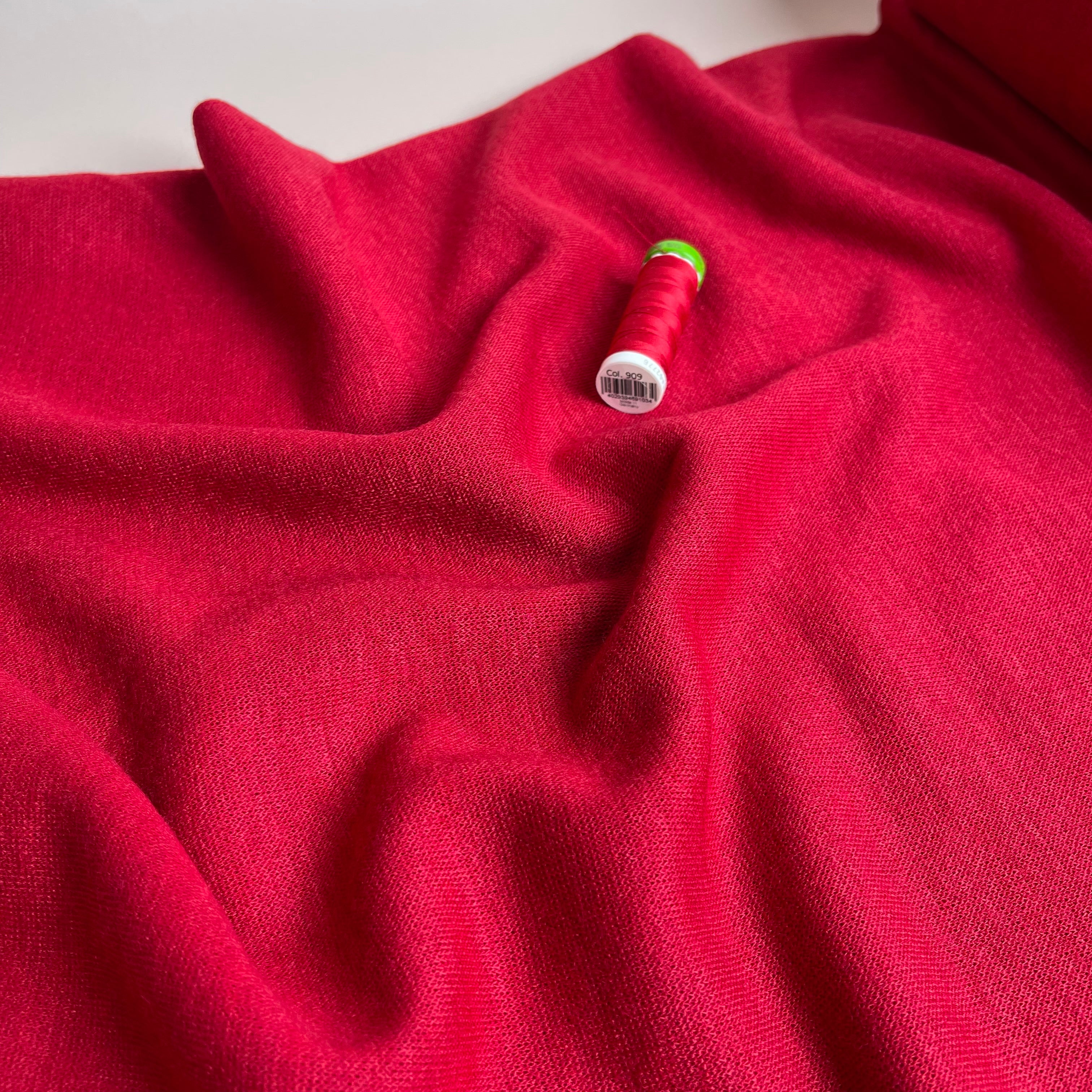 Merino Touch Viscose Blend Sweater Knit in Red