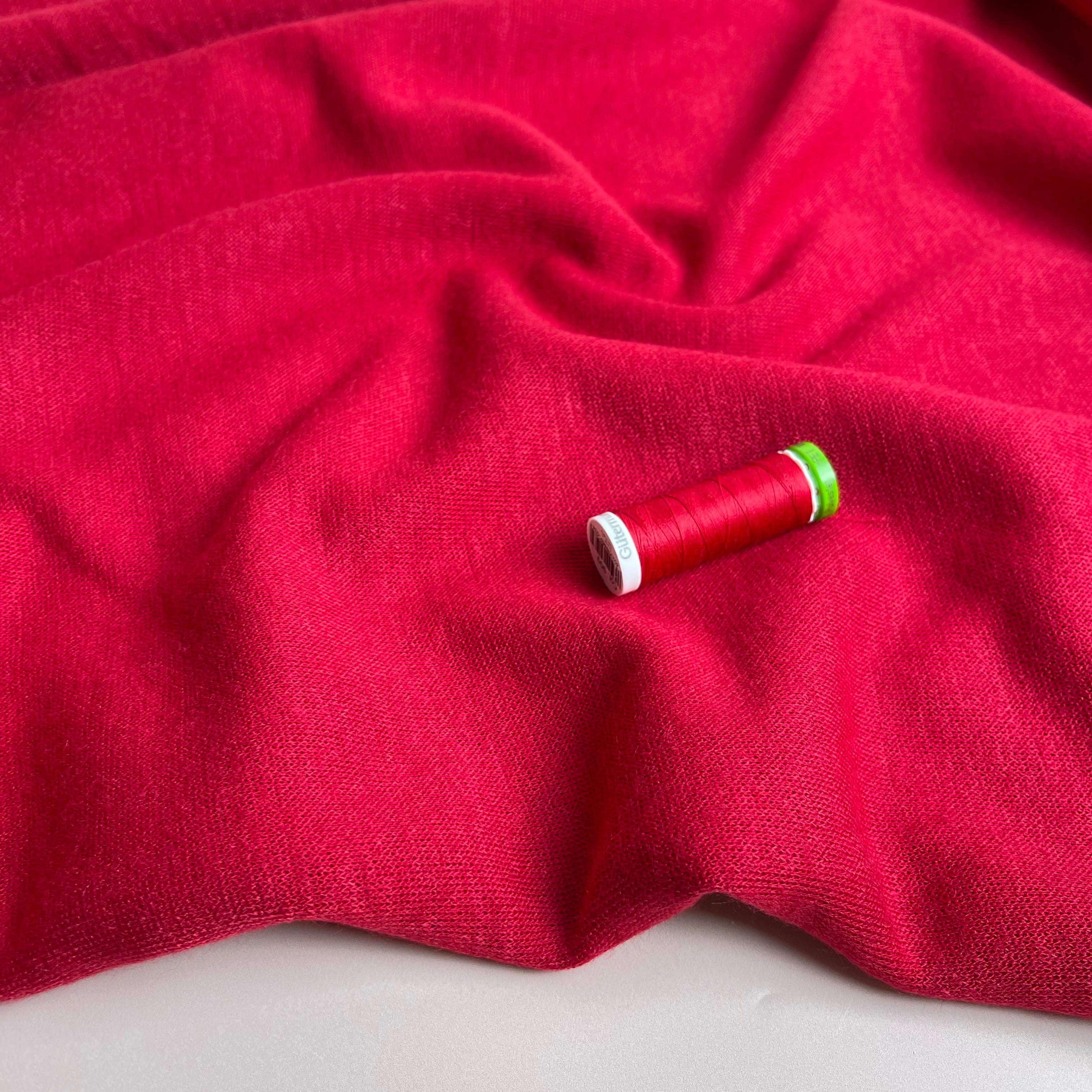 Merino Touch Viscose Blend Sweater Knit in Red