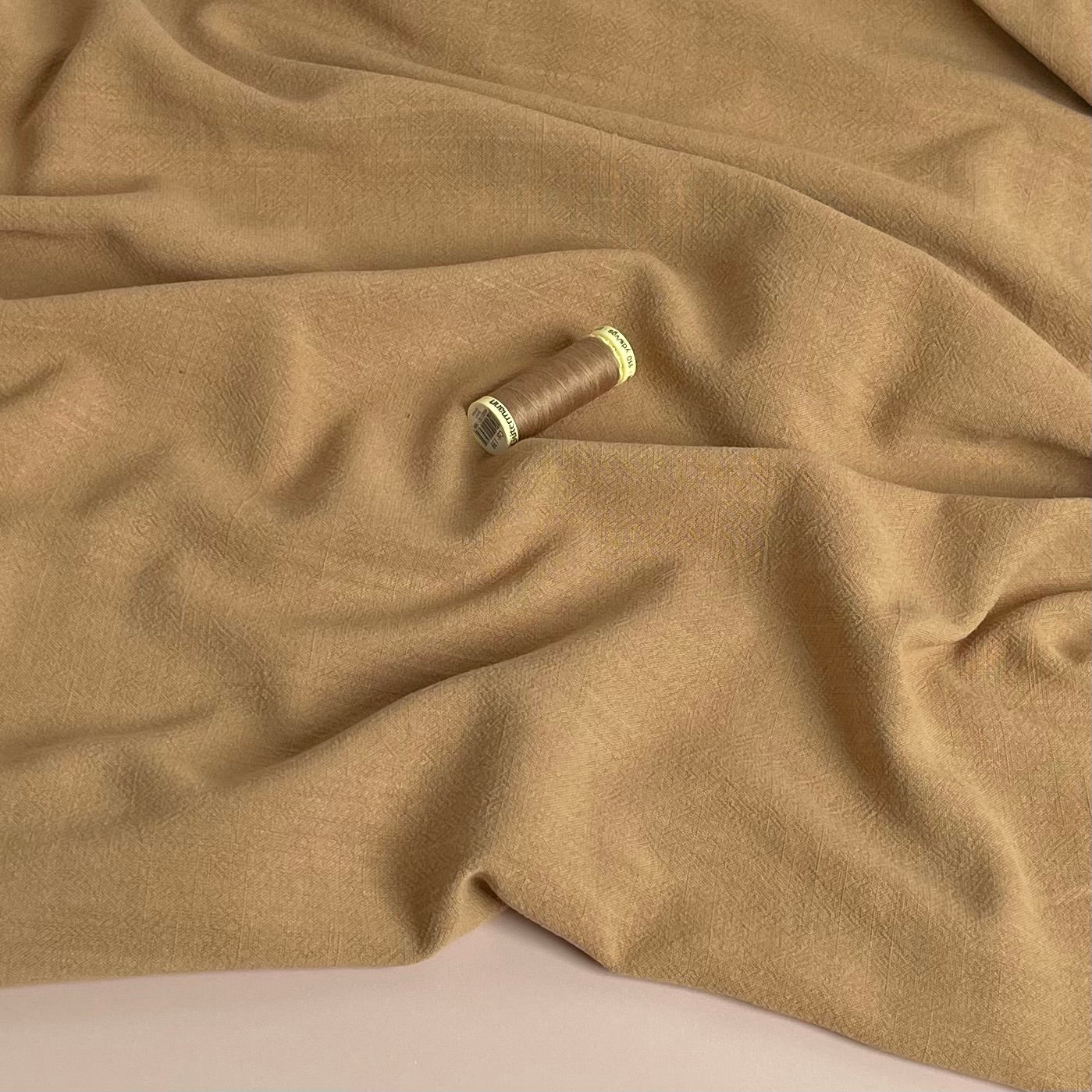 Flow Camel Viscose Linen Blend Dress Fabric