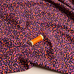 Rosella Mini Pebbles in Fuchsia Viscose Twill with Stretch