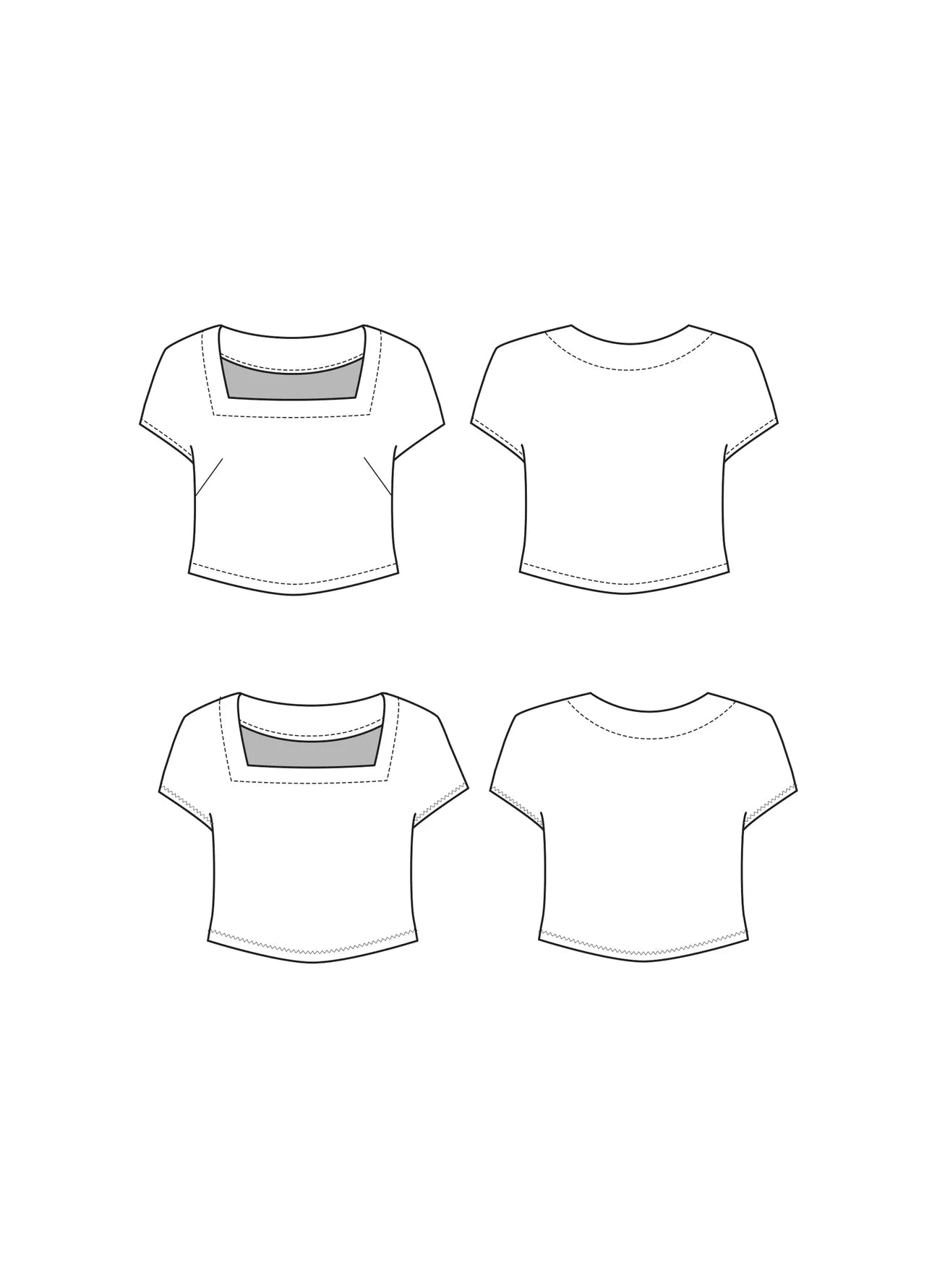 Sewing Kit - The square Neck Top in Shapes Linen (3 colour options)