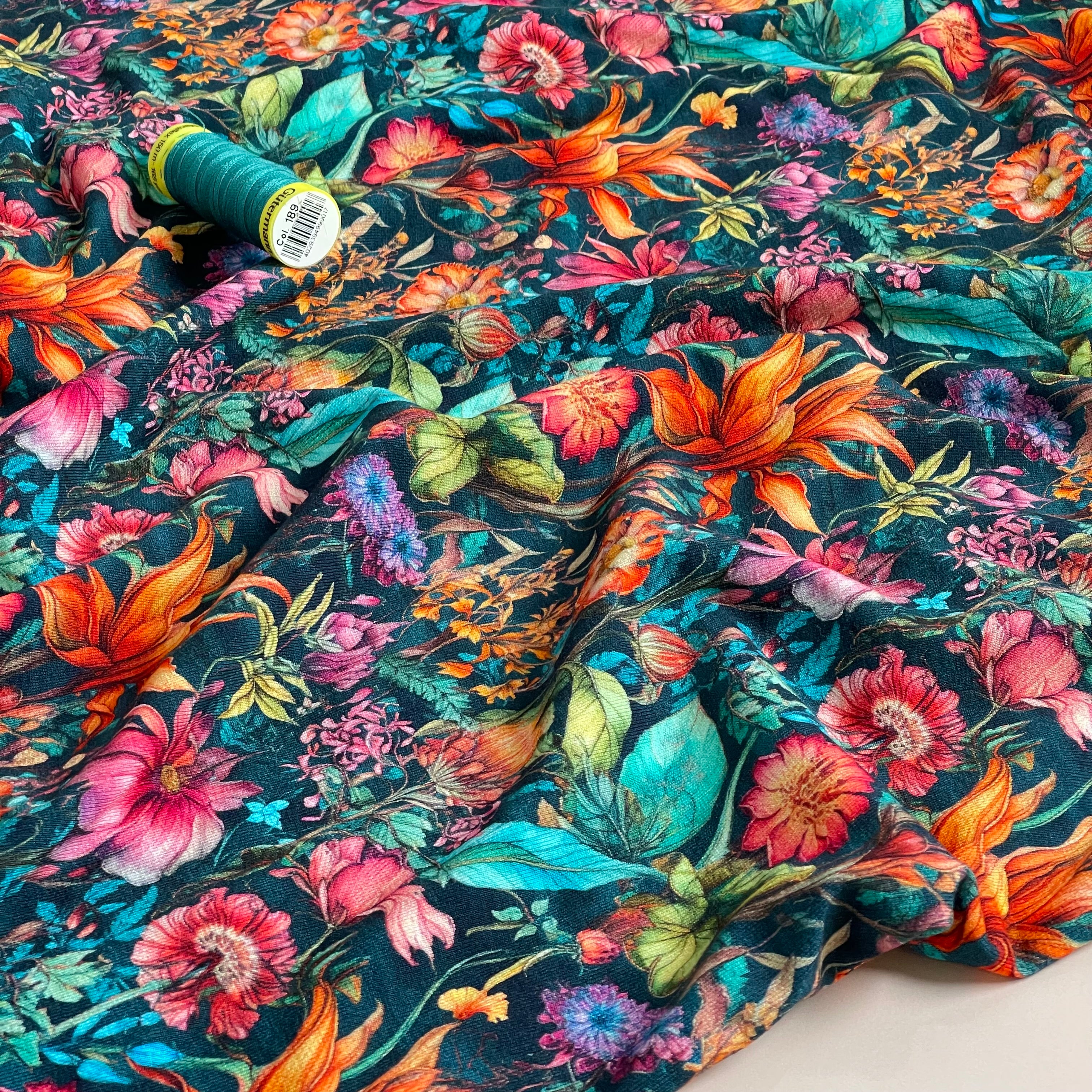 Flower Garden Viscose Jersey Fabric