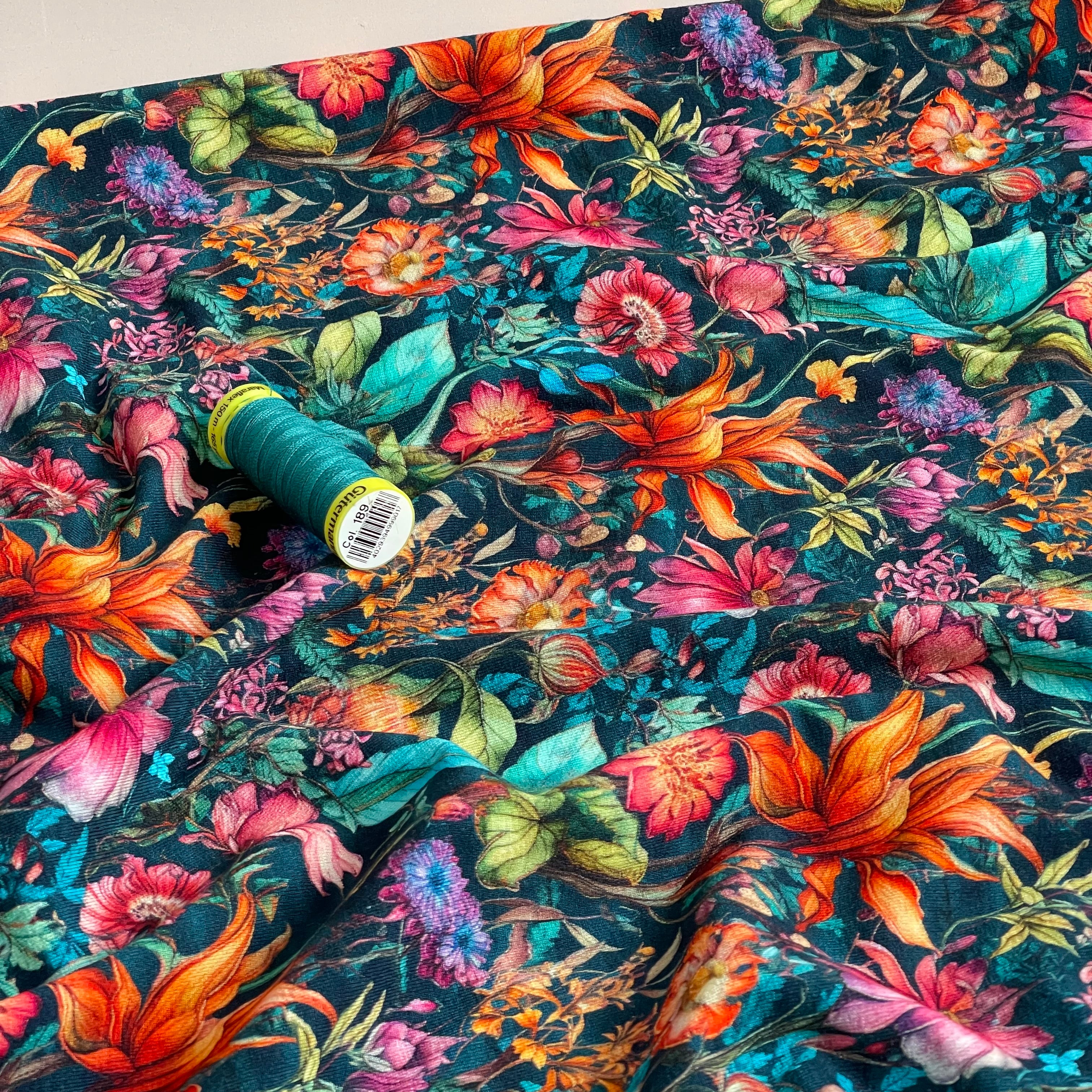 Flower Garden Viscose Jersey Fabric