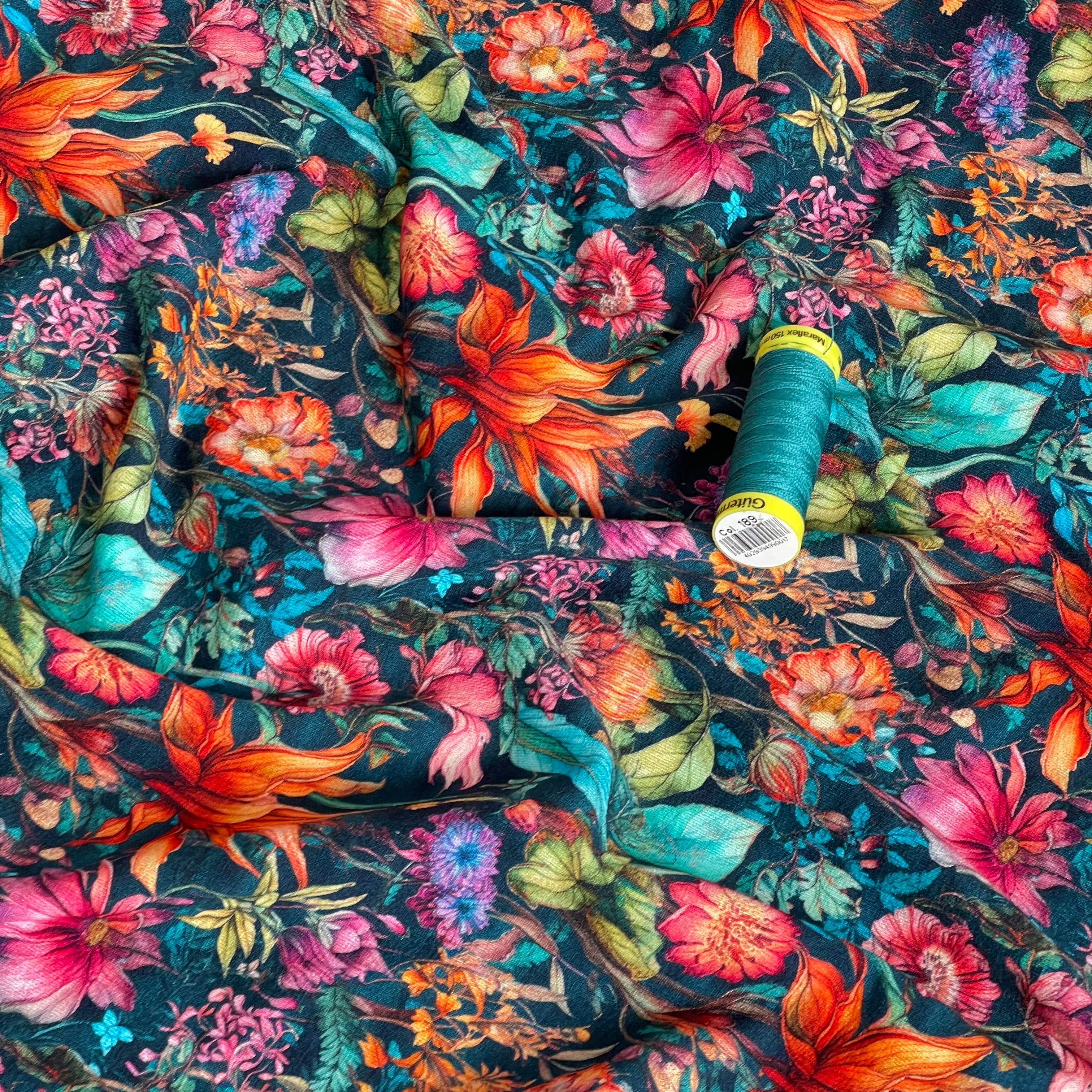 Flower Garden Viscose Jersey Fabric
