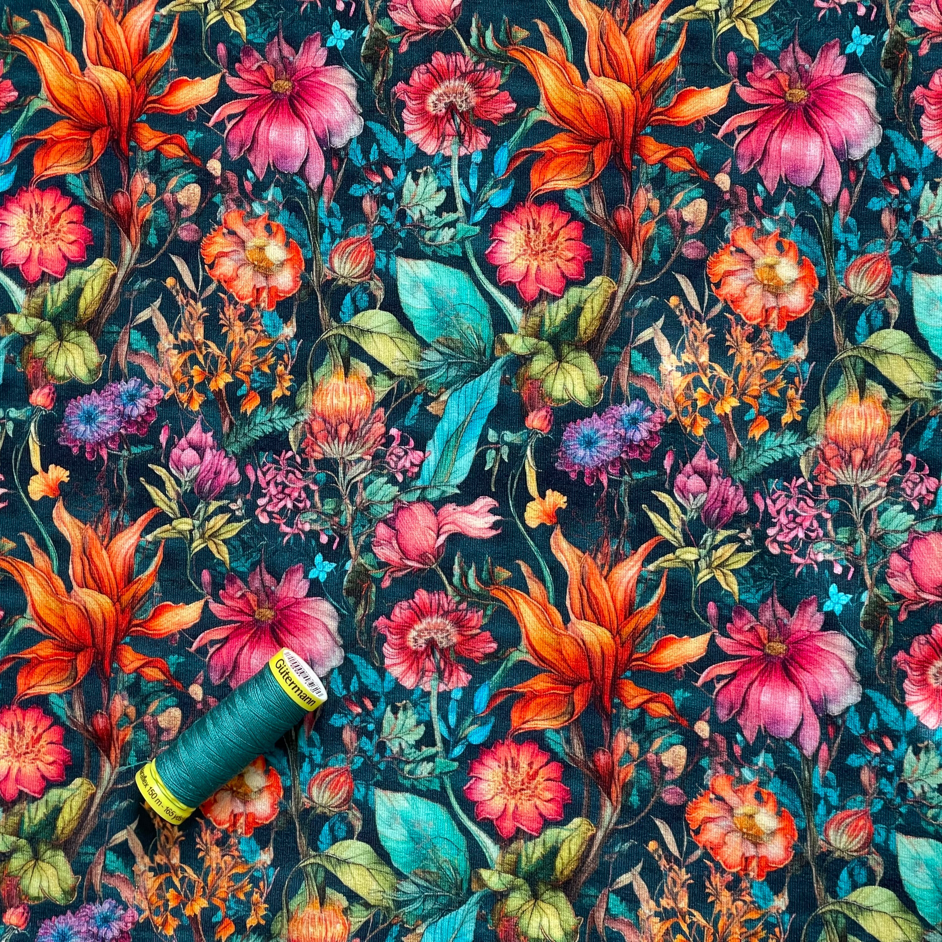 Flower Garden Viscose Jersey Fabric