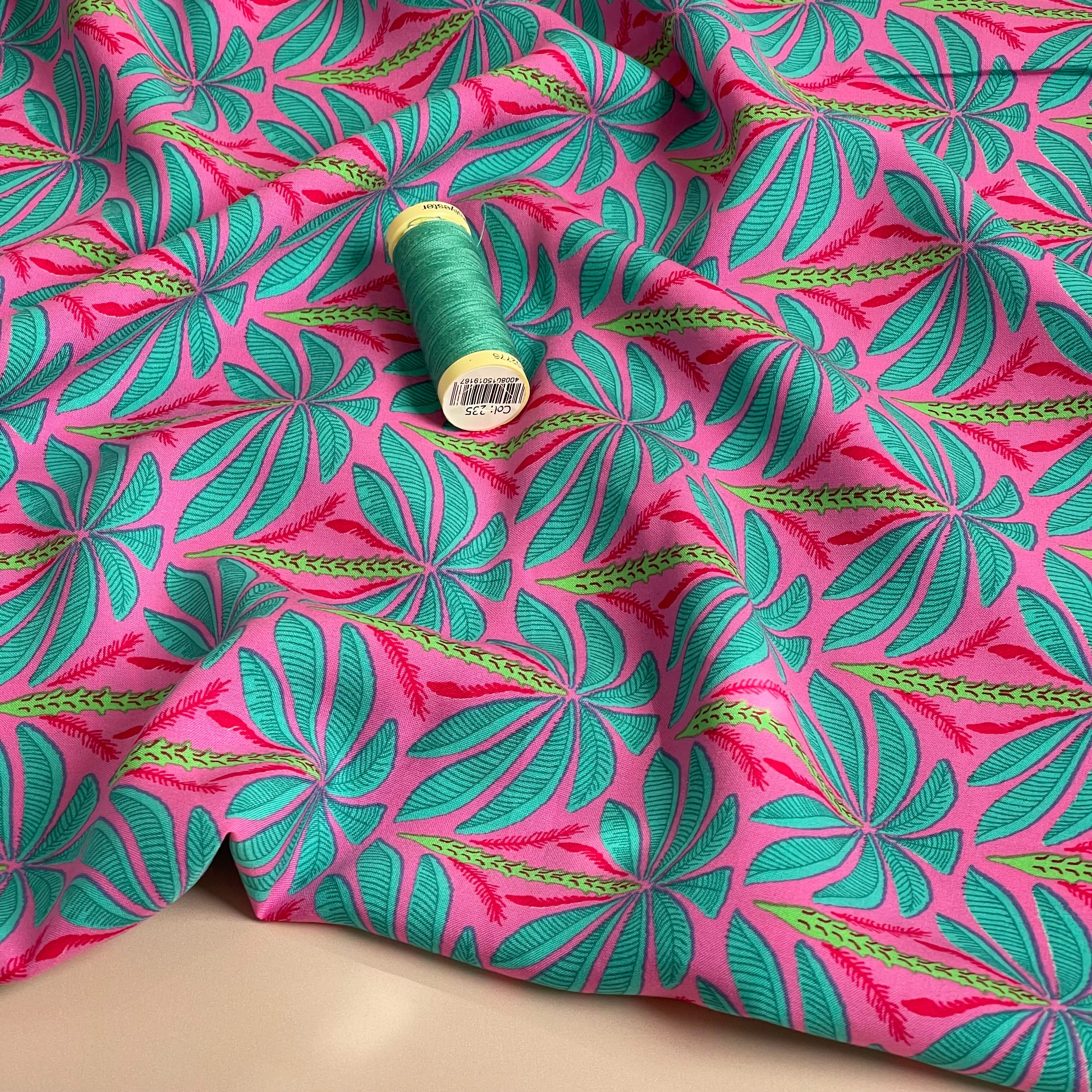 Palm Trees Viscose Voile Fabric