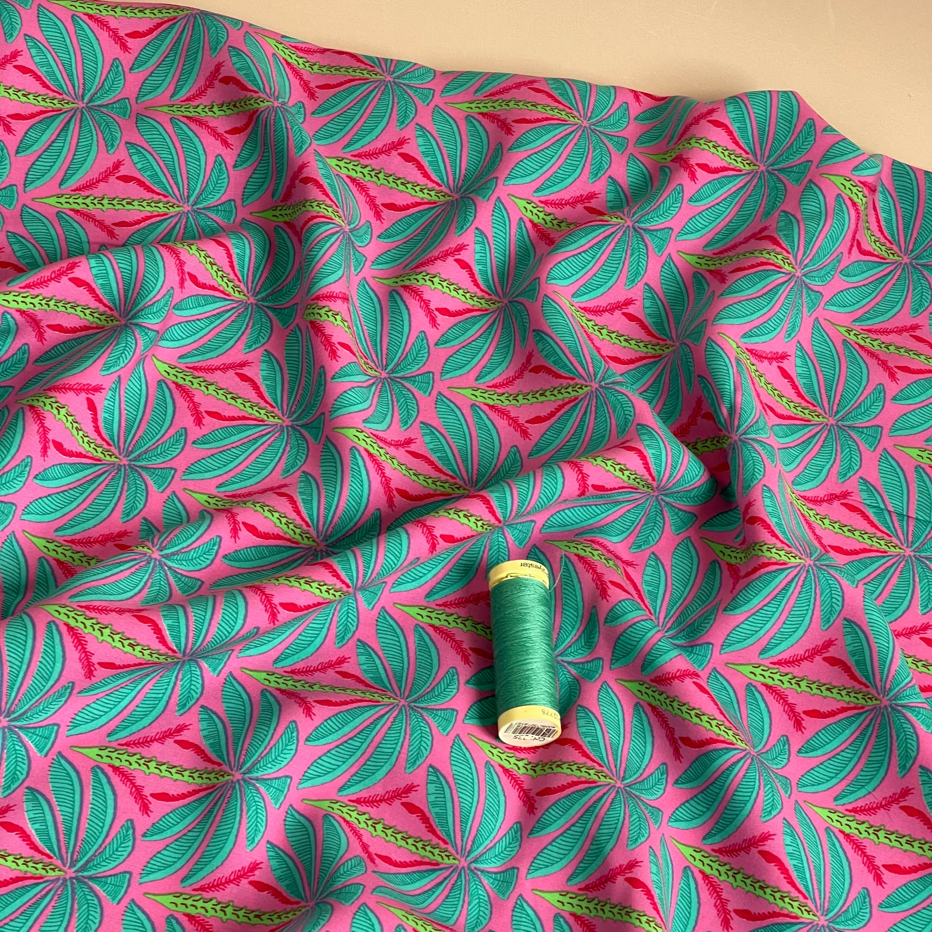 Palm Trees Viscose Voile Fabric