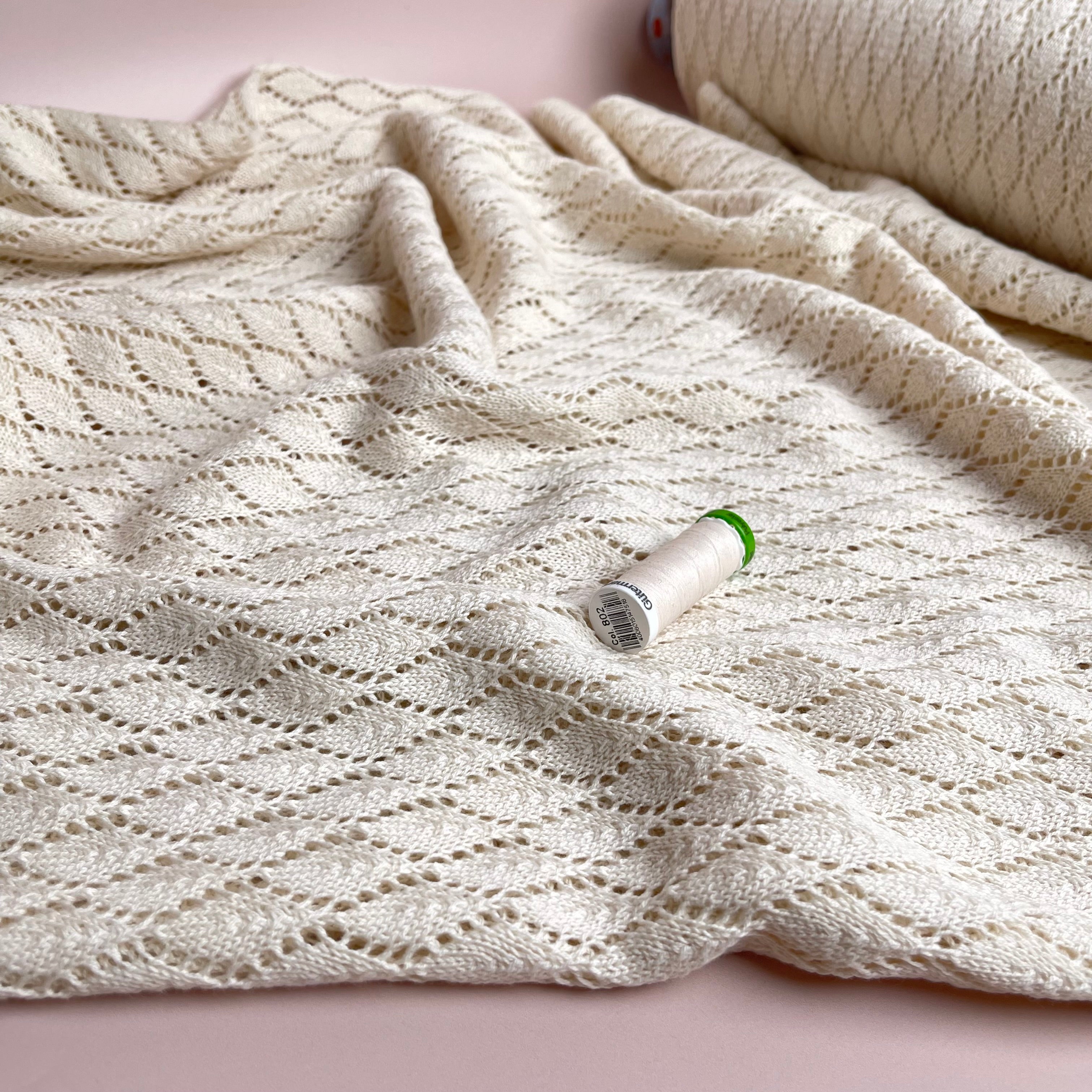 Natural Cotton Crochet Knit in Ecru