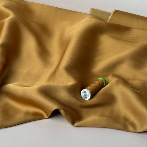 Caramel Solid Viscose Sateen Fabric