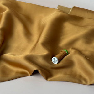 Caramel Solid Viscose Sateen Fabric