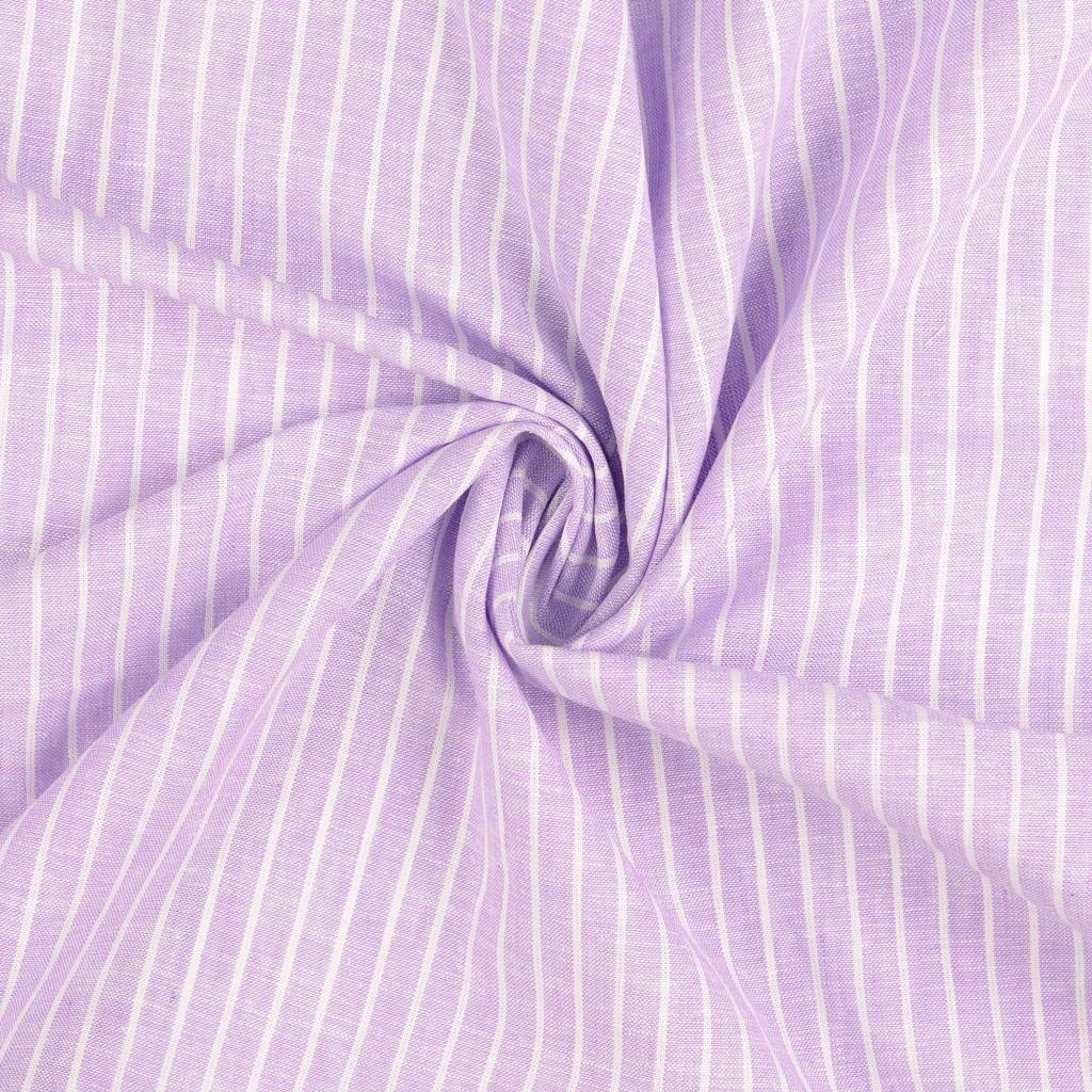 Stripe Lavender Linen Cotton Fabric