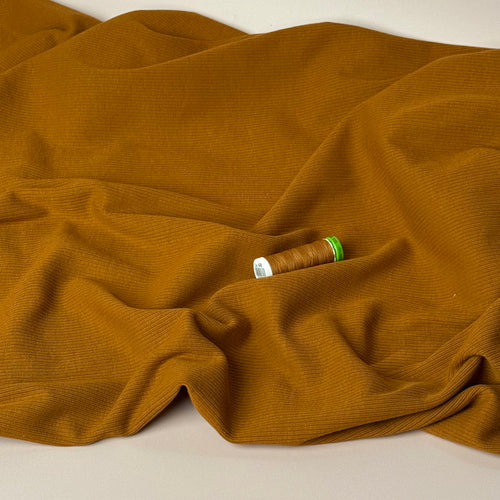 Cosy Cotton Ribbed Jersey in Caramel