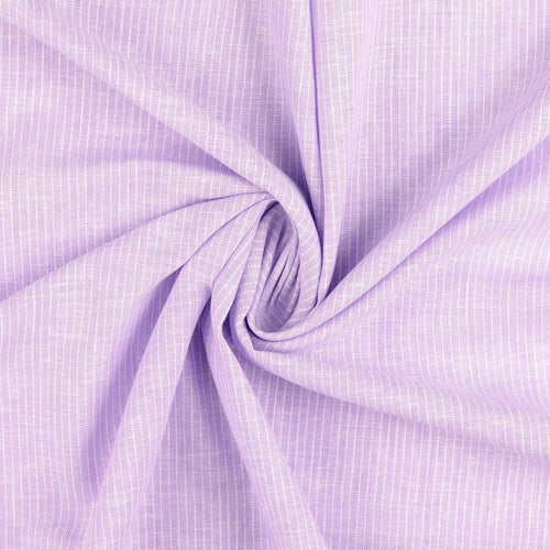 Fine Stripe Lavender Linen Cotton Fabric