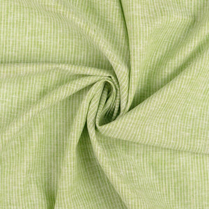 Fine Stripe Fern Green Linen Cotton Fabric