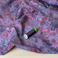 Meadow Flowers Mauve Fine Cotton Poplin Fabric