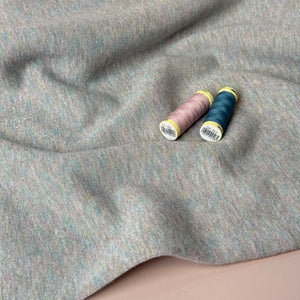 Sparkle Grey Melange Cotton Sweat-Shirting with Rainbow Lurex