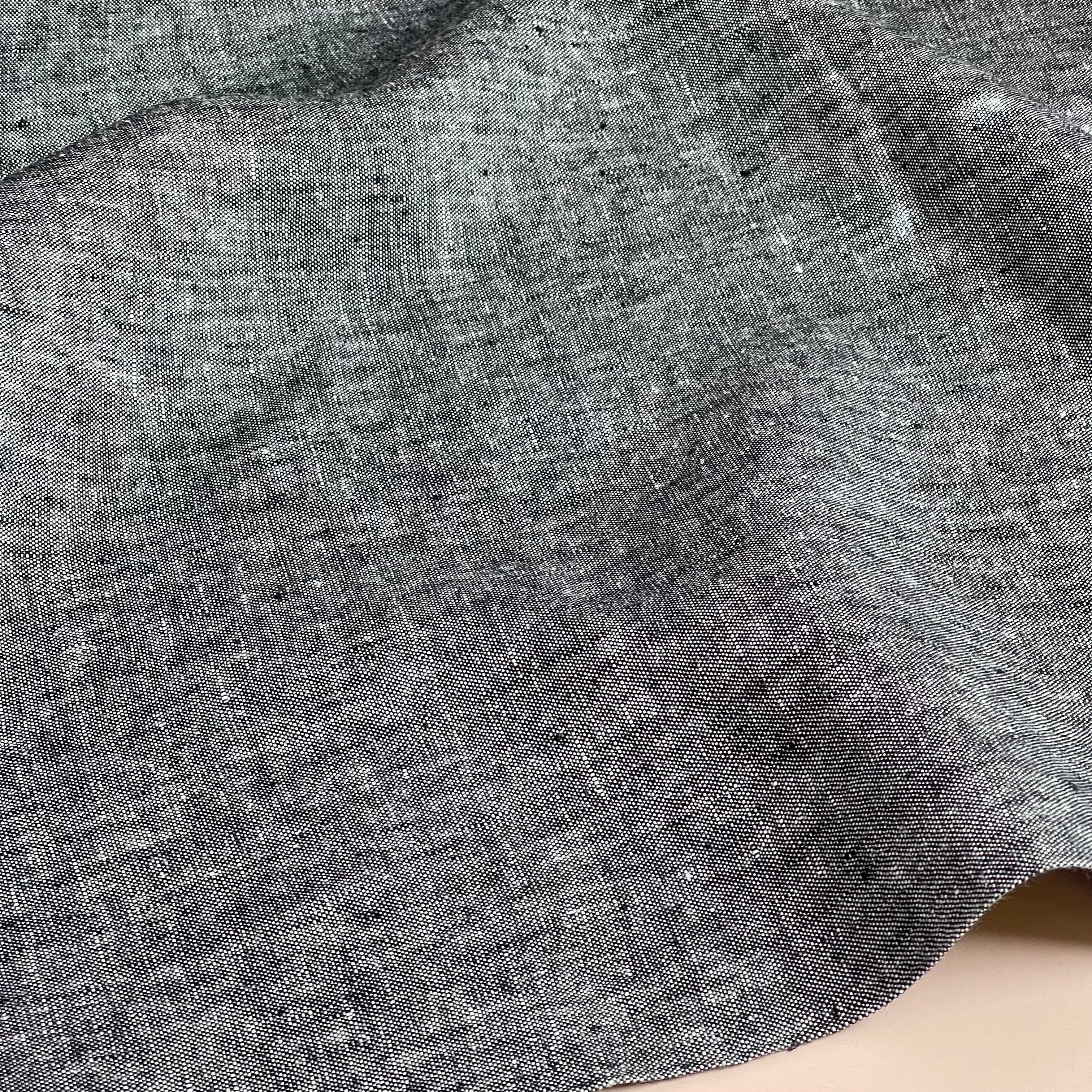 Yarn Dyed Pure Linen Fabric in Dark Navy