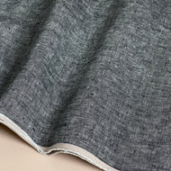 Yarn Dyed Pure Linen Fabric in Dark Navy