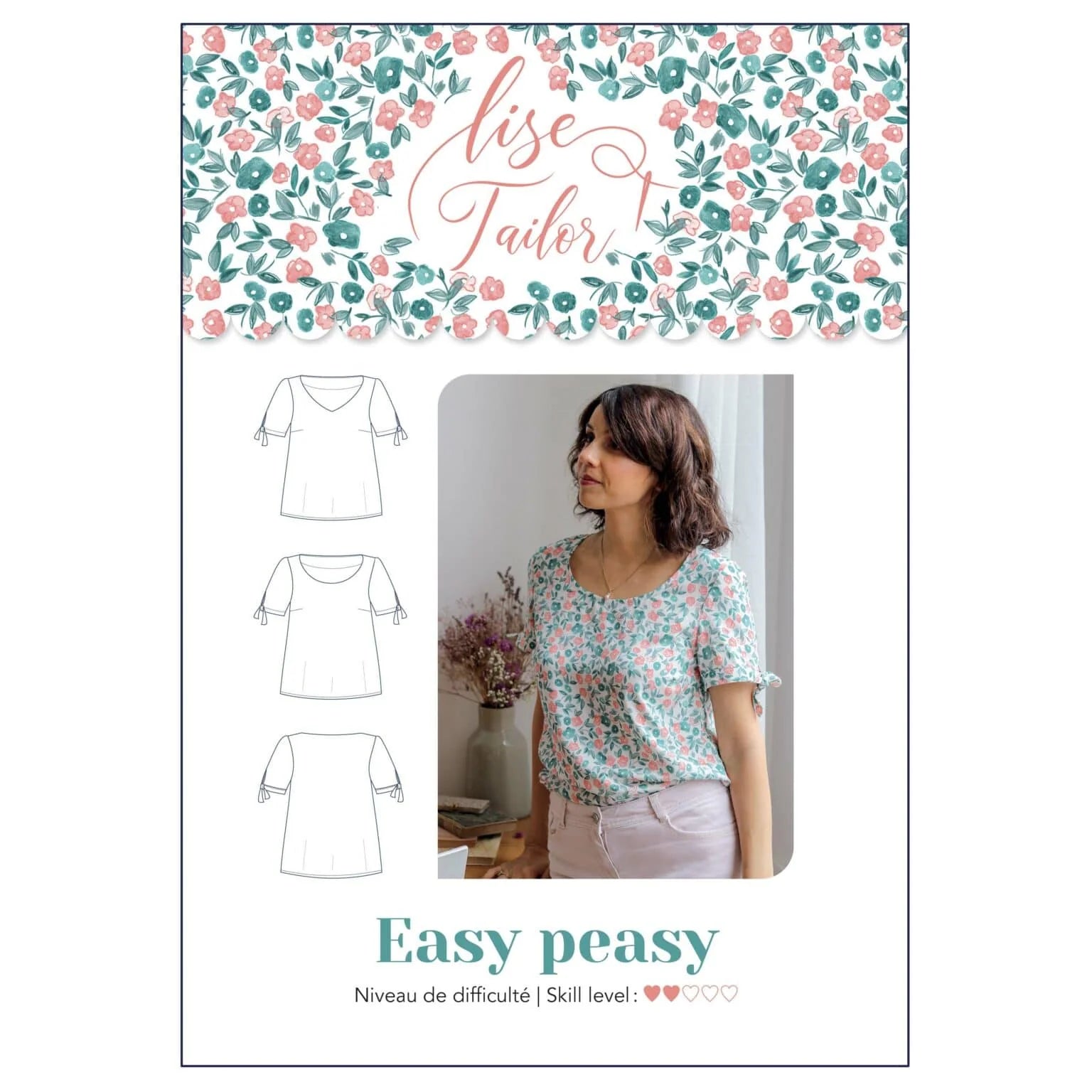 Sewing Kit - Lise Tailor Easy Peasy Top in Seaglass Viscose