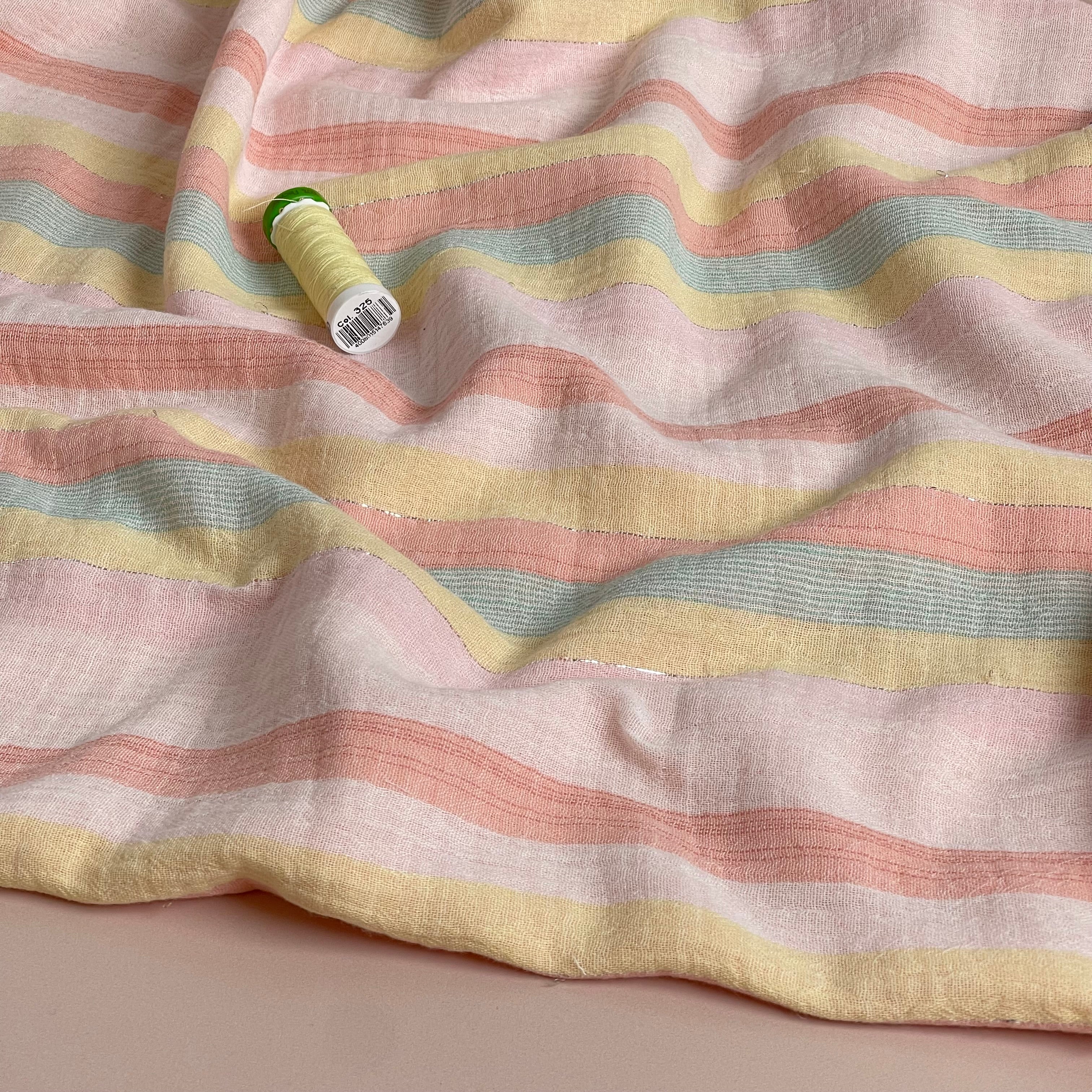 Pastel Summer Stripe Cotton Double Gauze