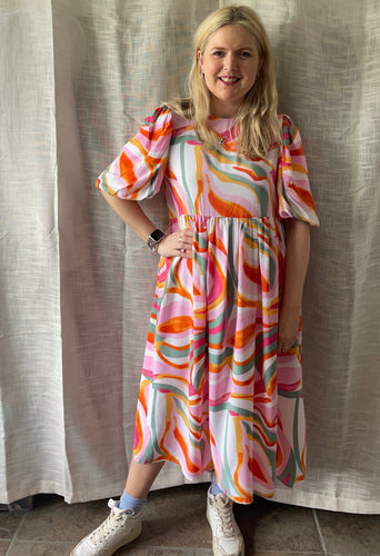 Sewing Kit - Emily Dress and Top in Abstract Waves Viscose Poplin