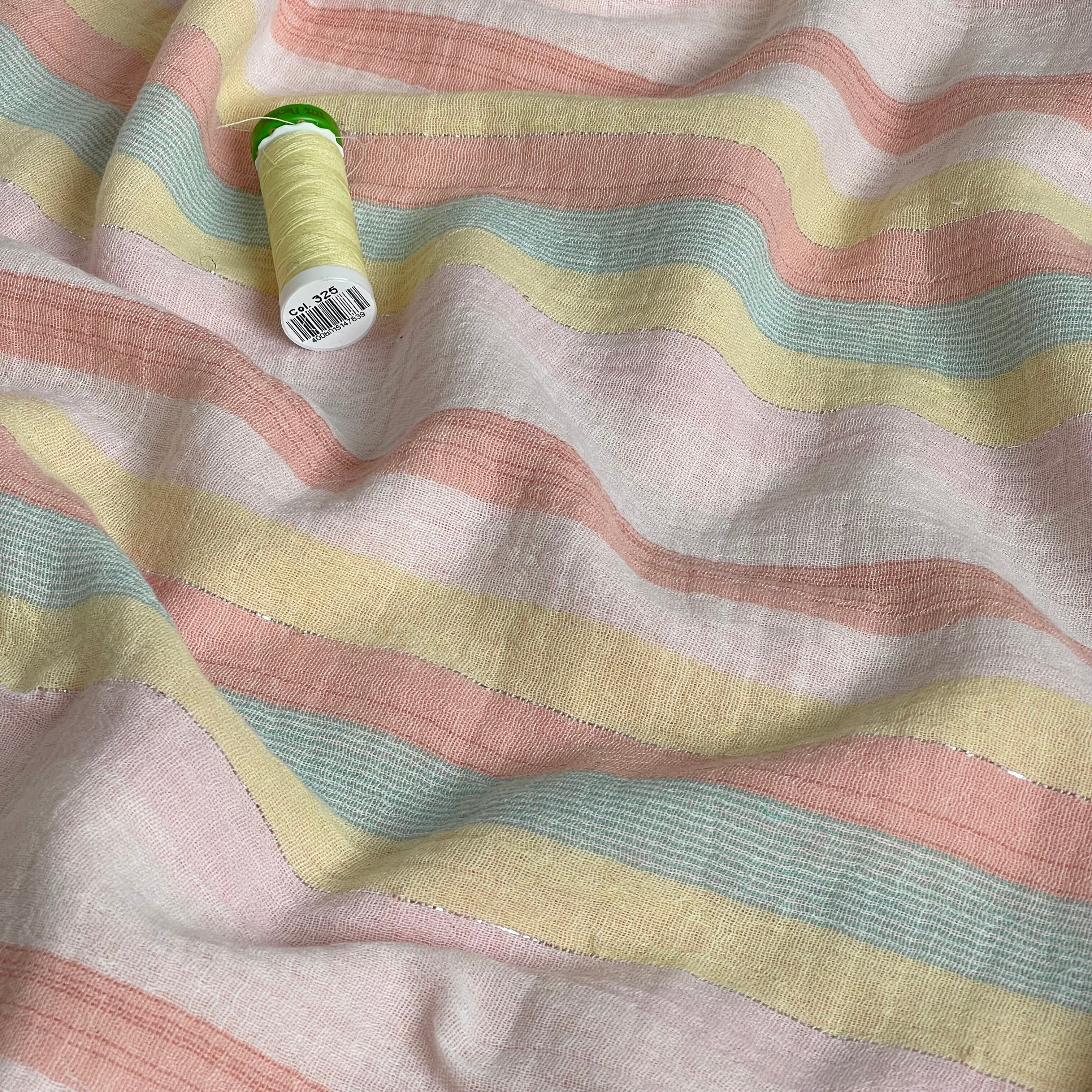 Pastel Summer Stripe Cotton Double Gauze