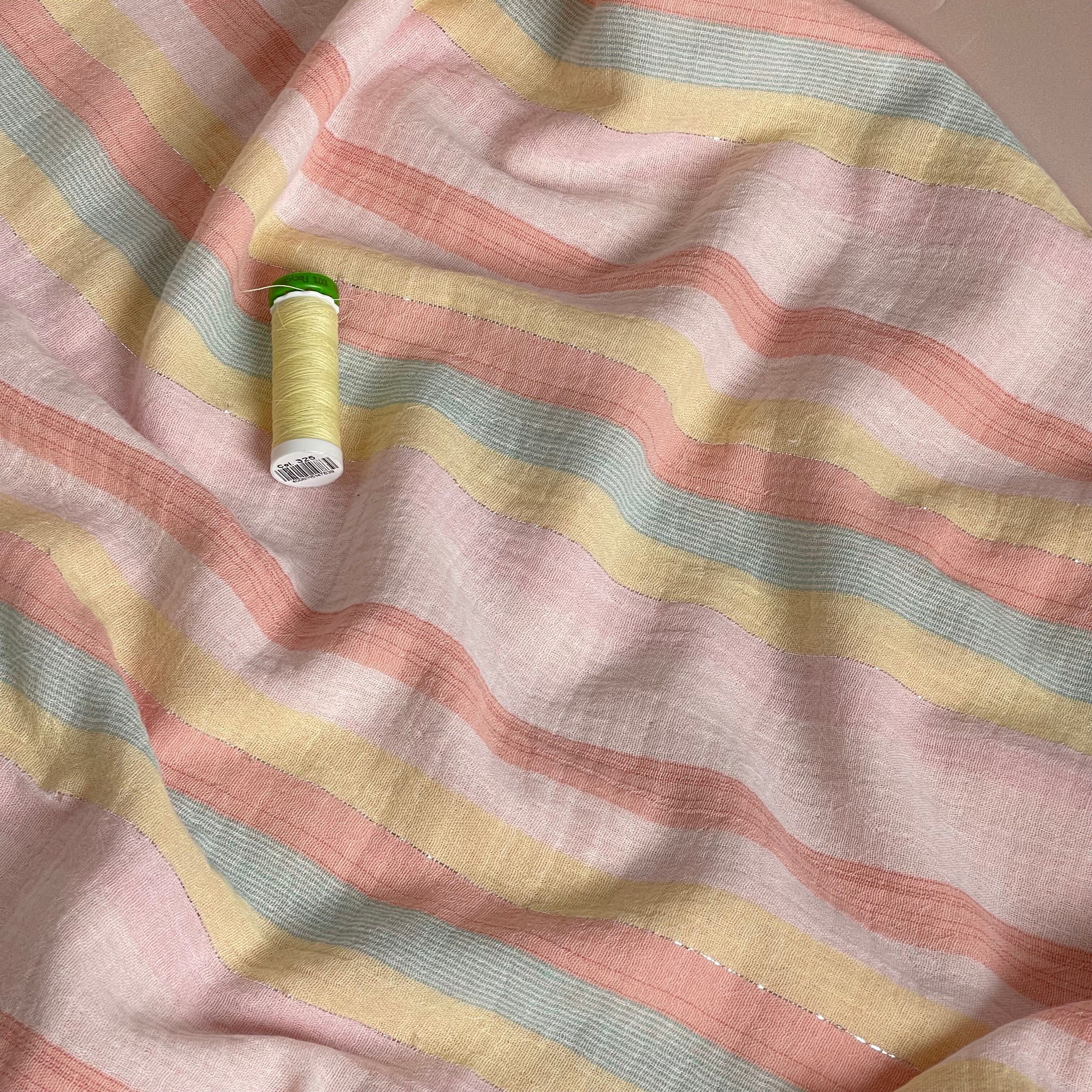 Pastel Summer Stripe Cotton Double Gauze