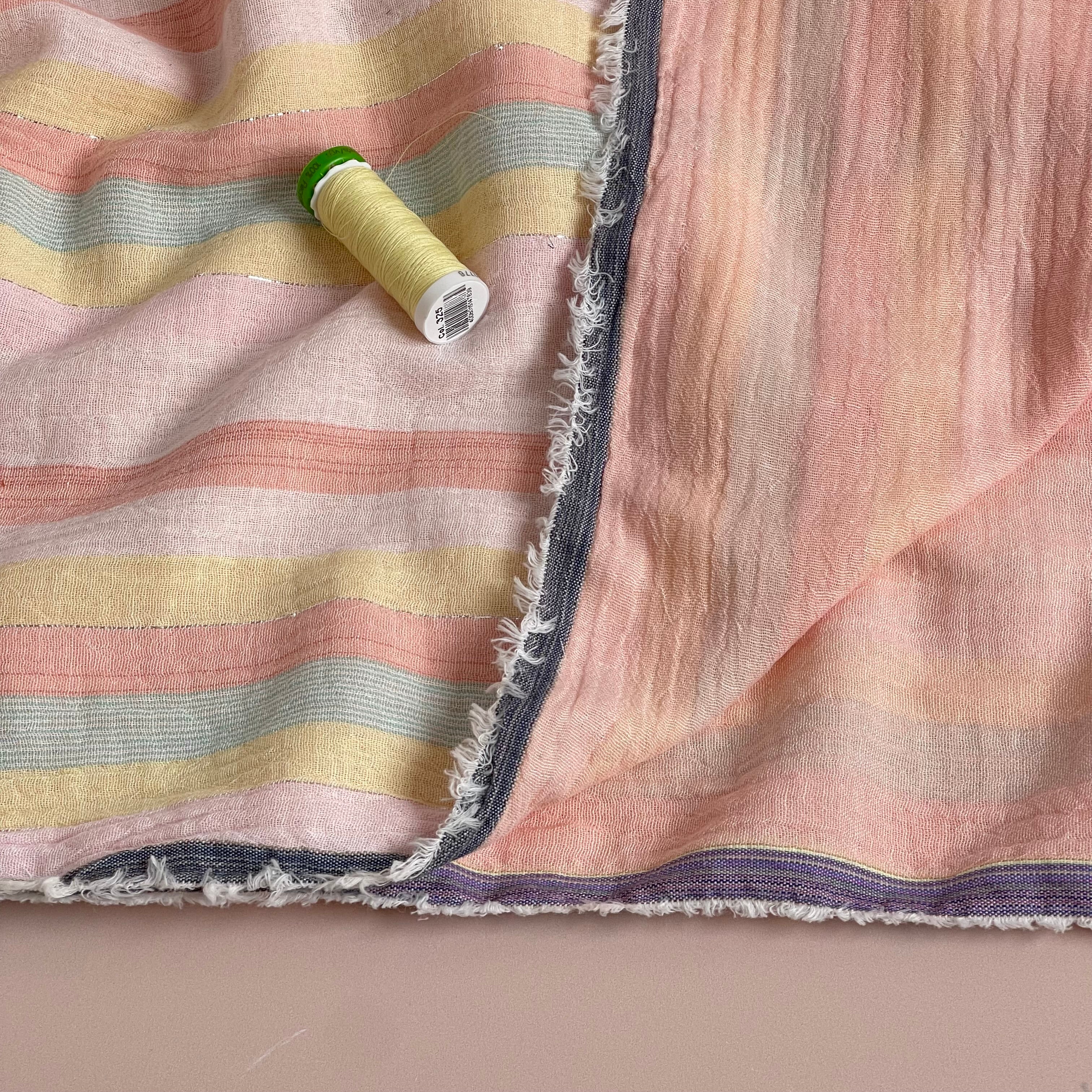 Pastel Summer Stripe Cotton Double Gauze