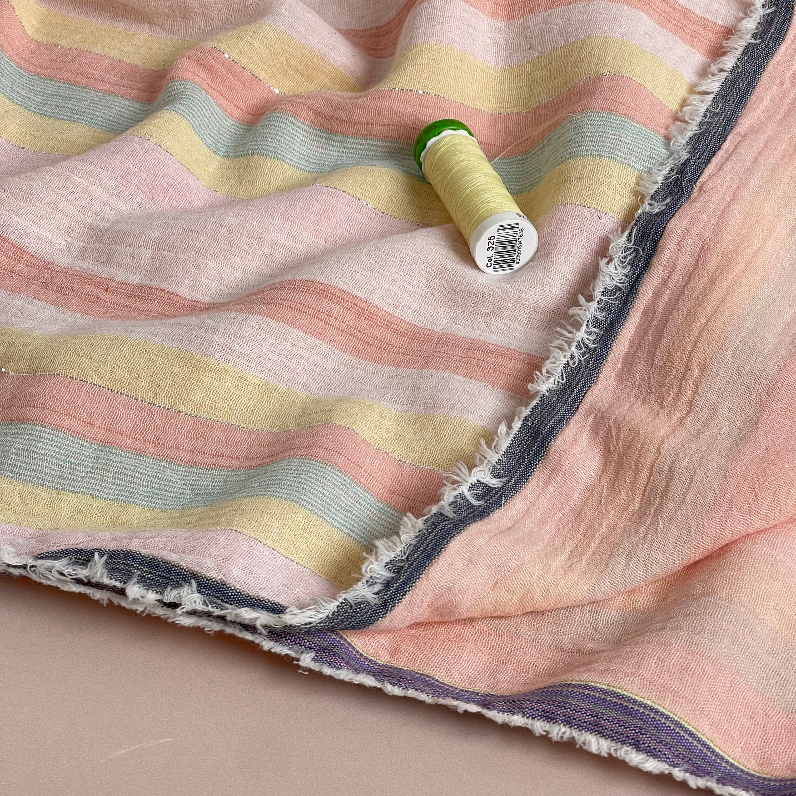 Pastel Summer Stripe Cotton Double Gauze